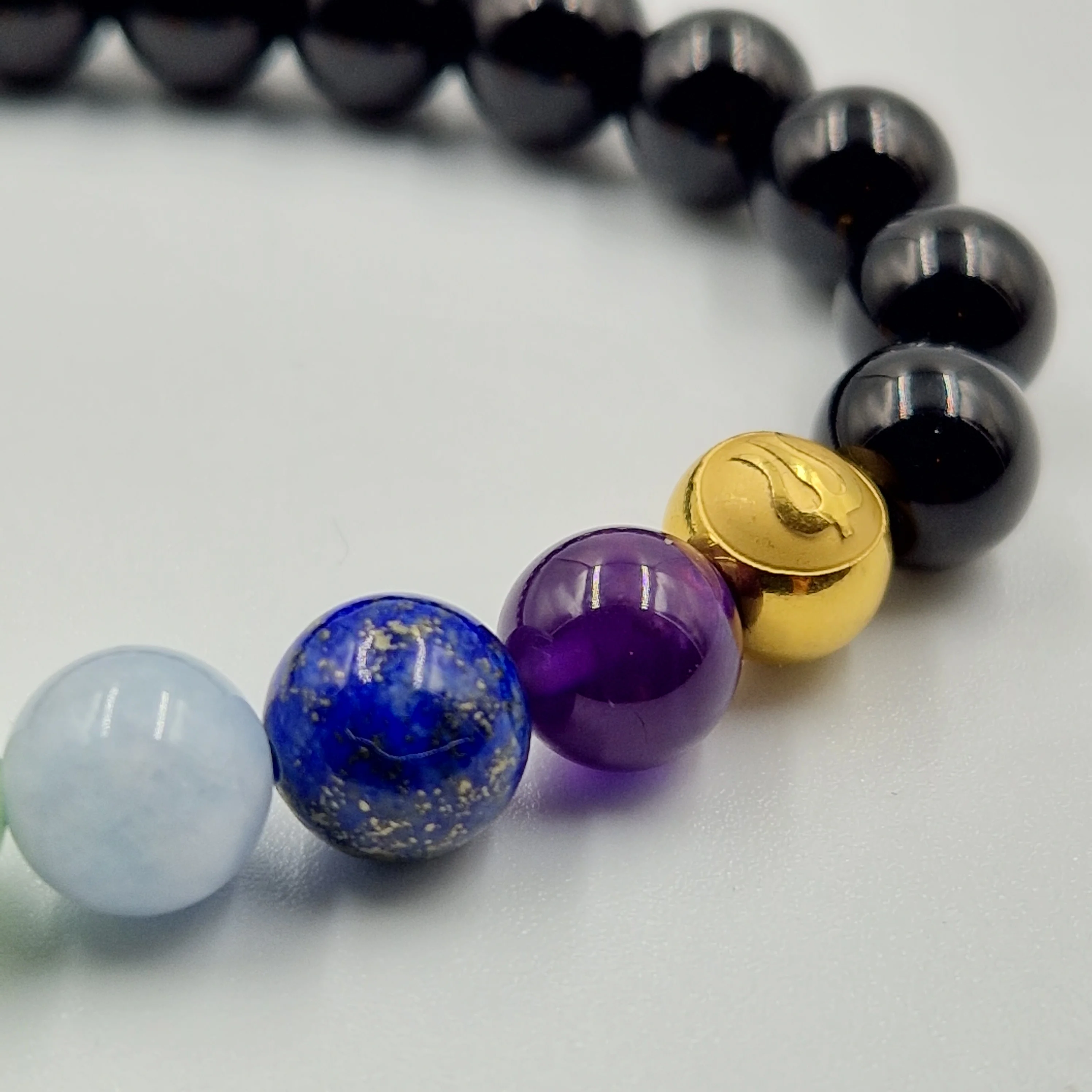 Bracelet 7 Chakras en Onyx noir - Image 3