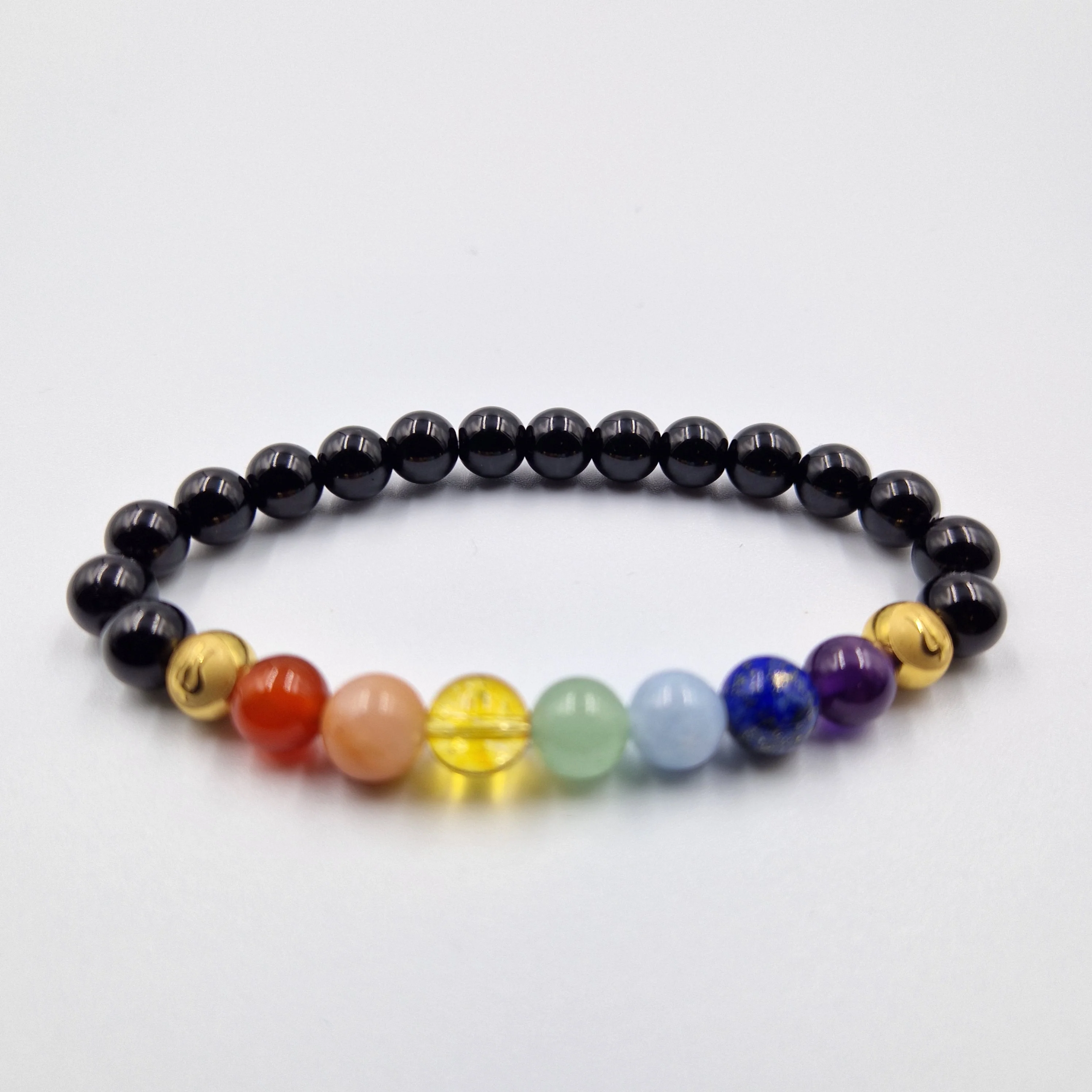 Bracelet 7 Chakras en Onyx noir - Image 4