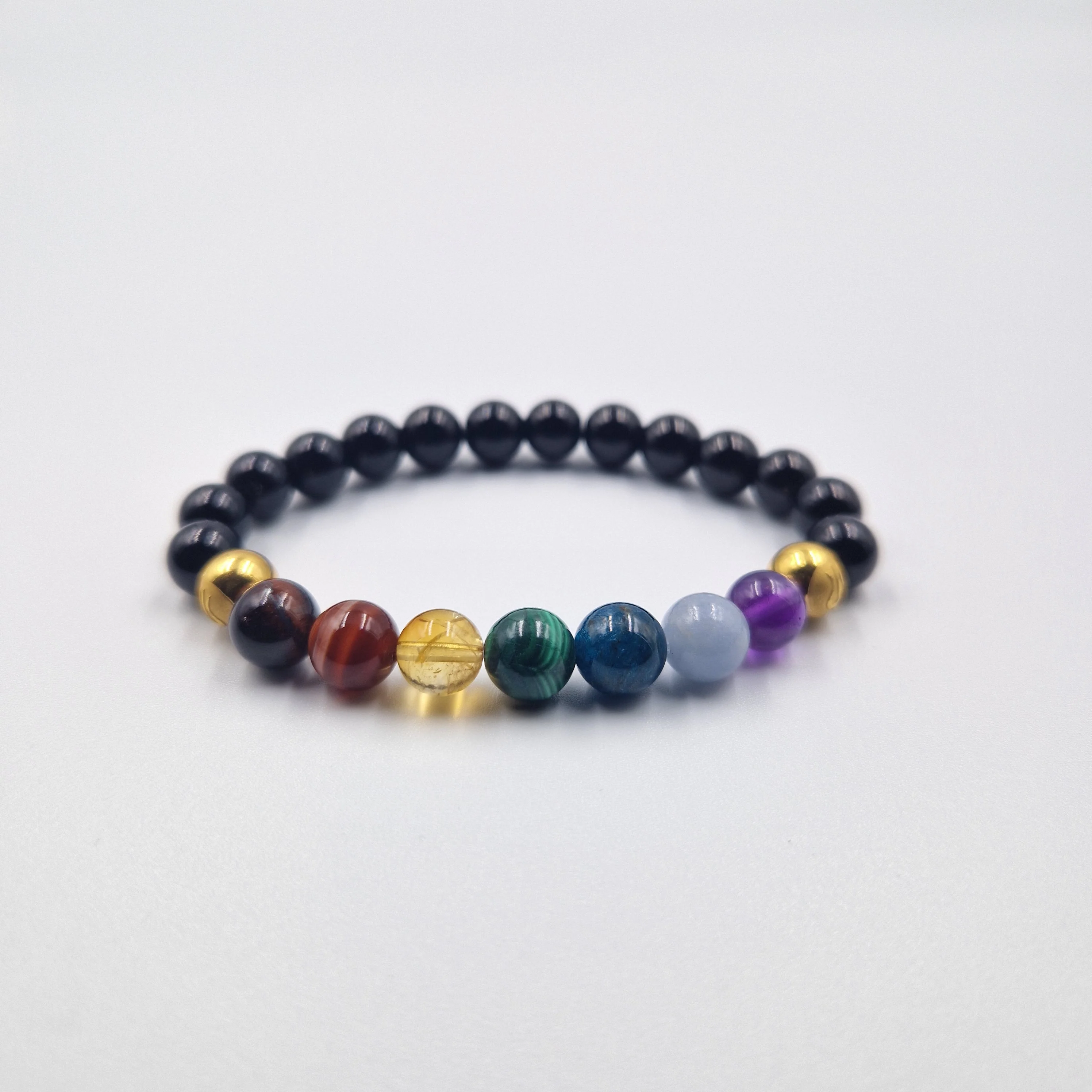 Bracelet 7 Chakras en Onyx noir - Image 5