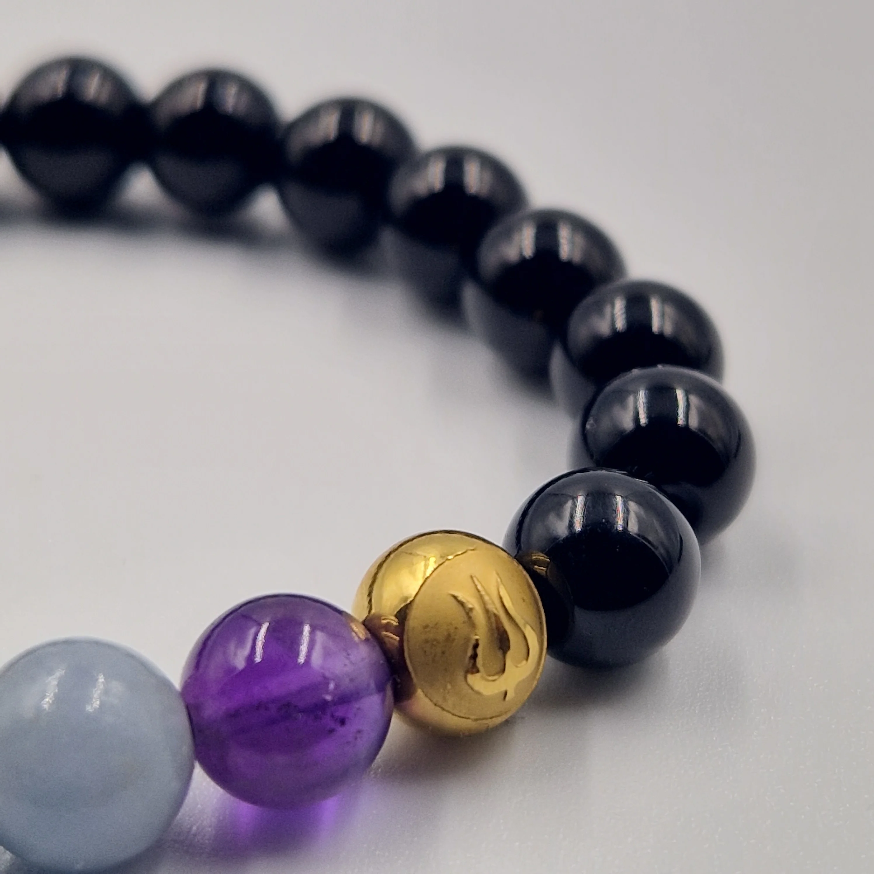 Bracelet 7 Chakras en Onyx noir - Image 6