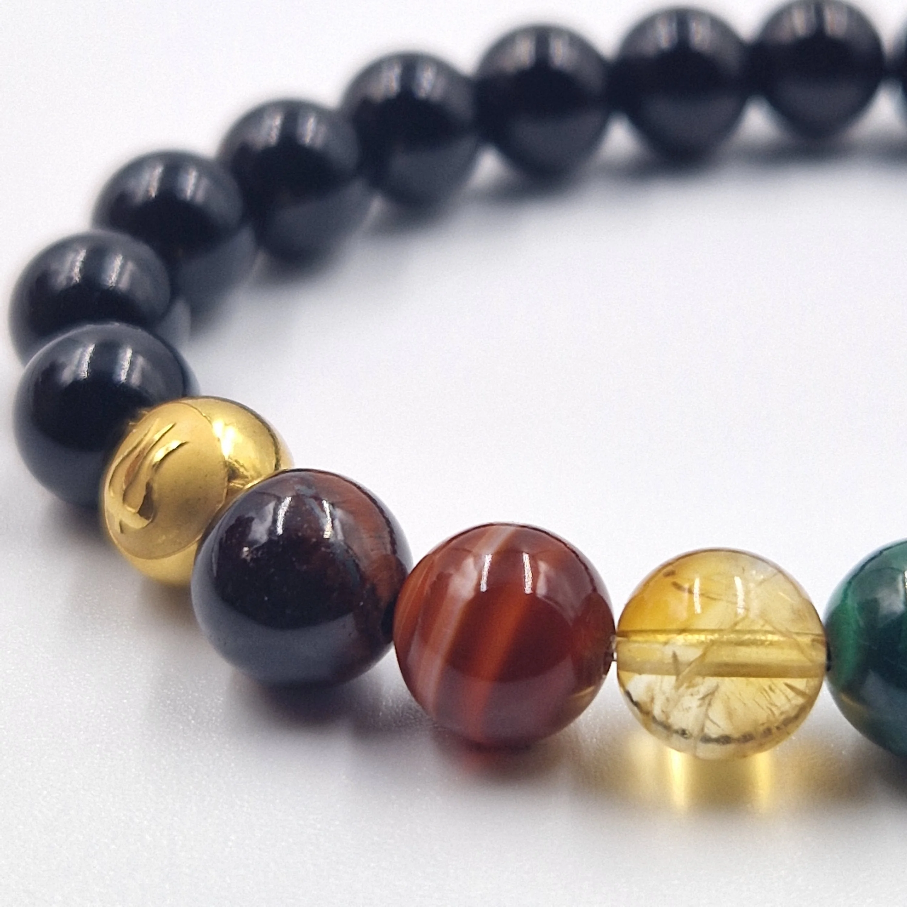 Bracelet 7 Chakras en Onyx noir - Image 7
