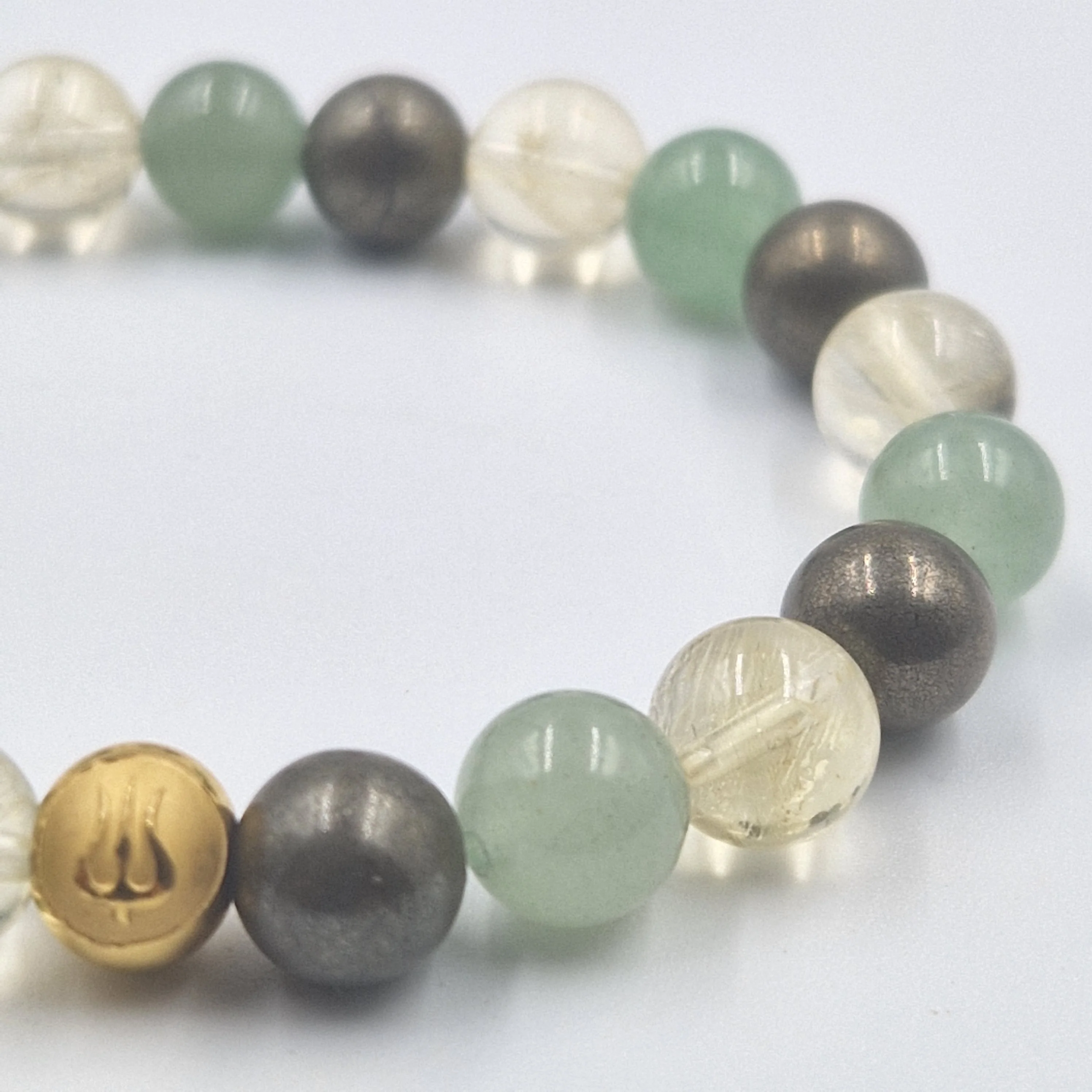 Bracelet ABONDANCE en Citrine, Pyrite et Aventurine verte - Image 2