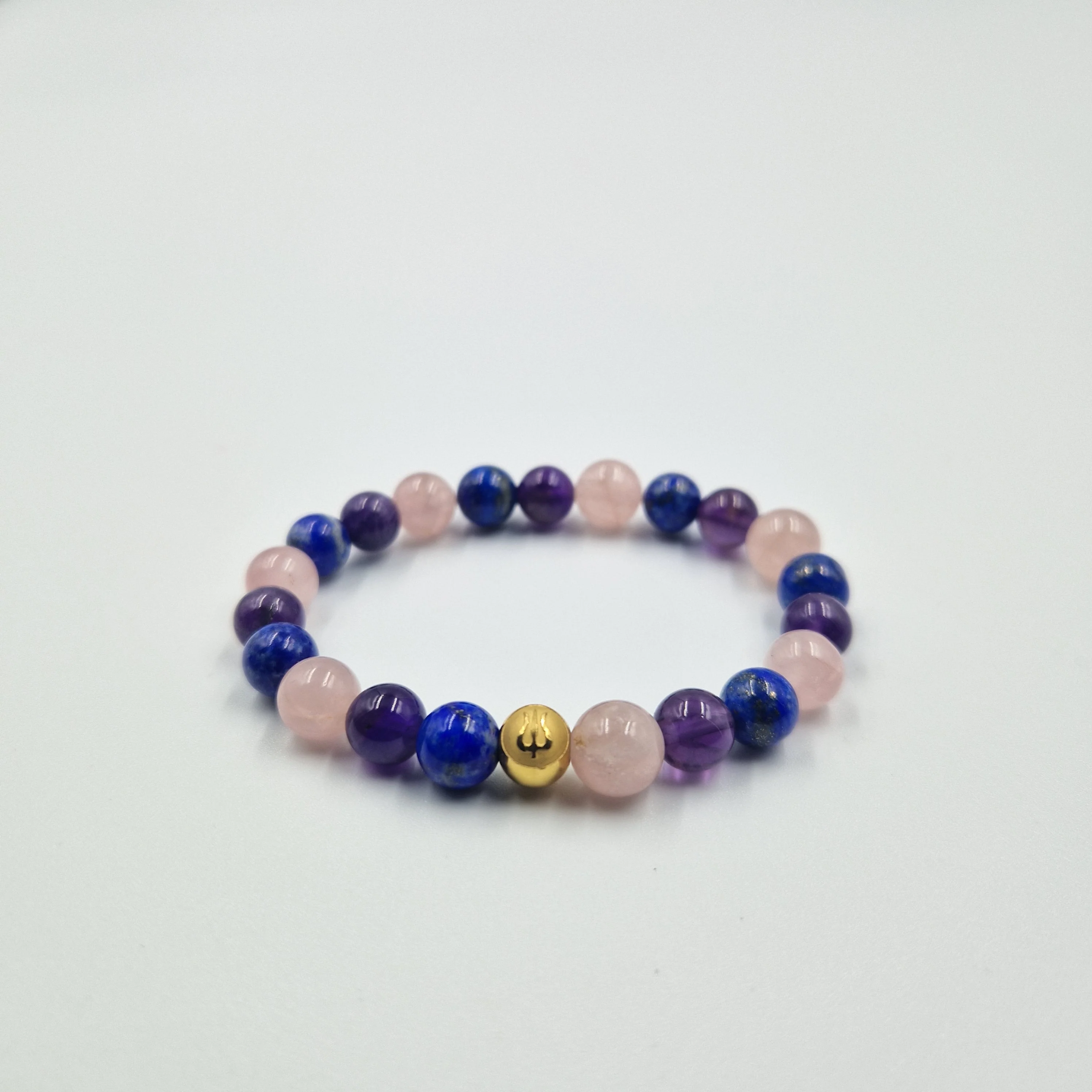 Bracelet ACCEPTATION en Améthyste, Lapis lazuli et Quartz rose