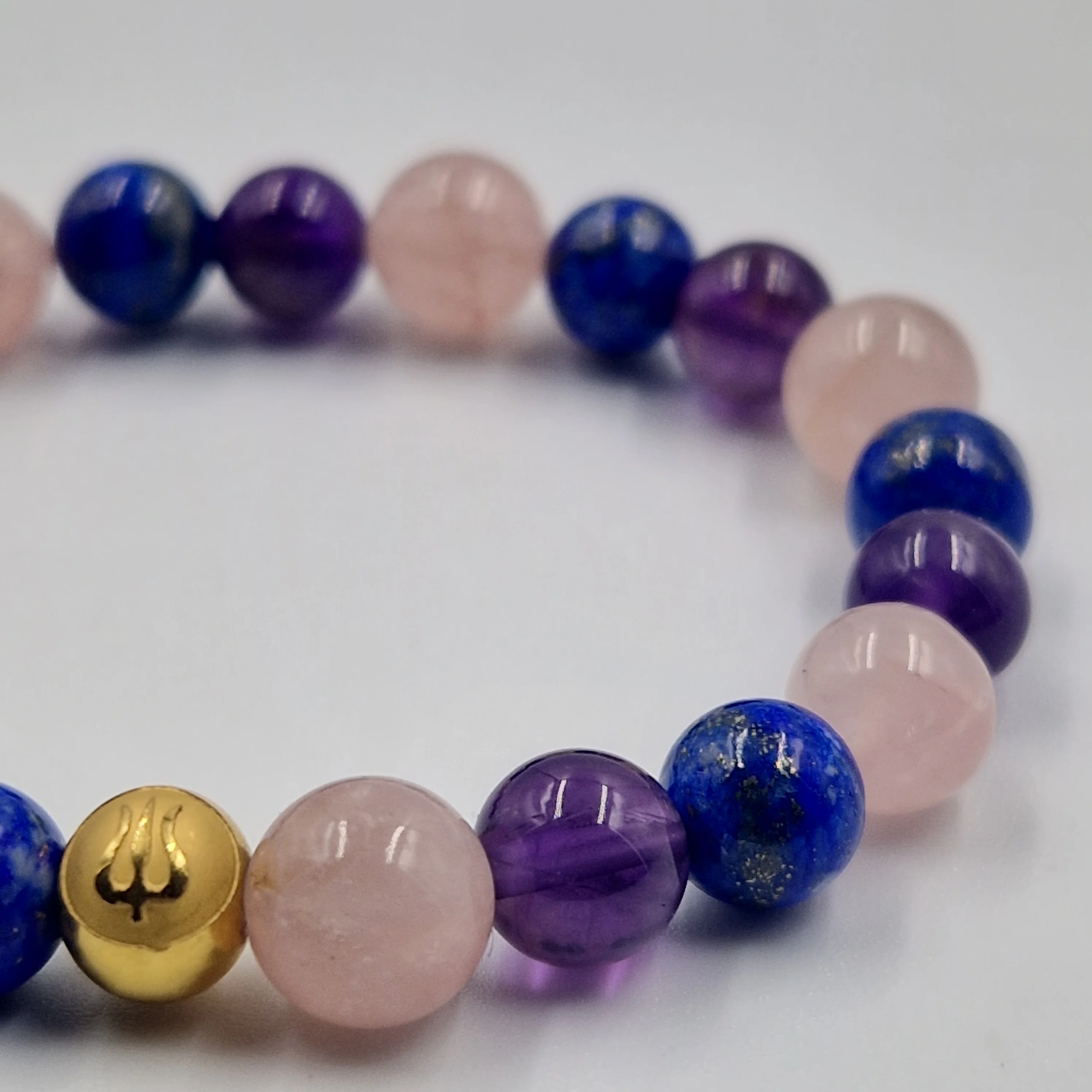 Bracelet ACCEPTATION en Améthyste, Lapis lazuli et Quartz rose - Image 2