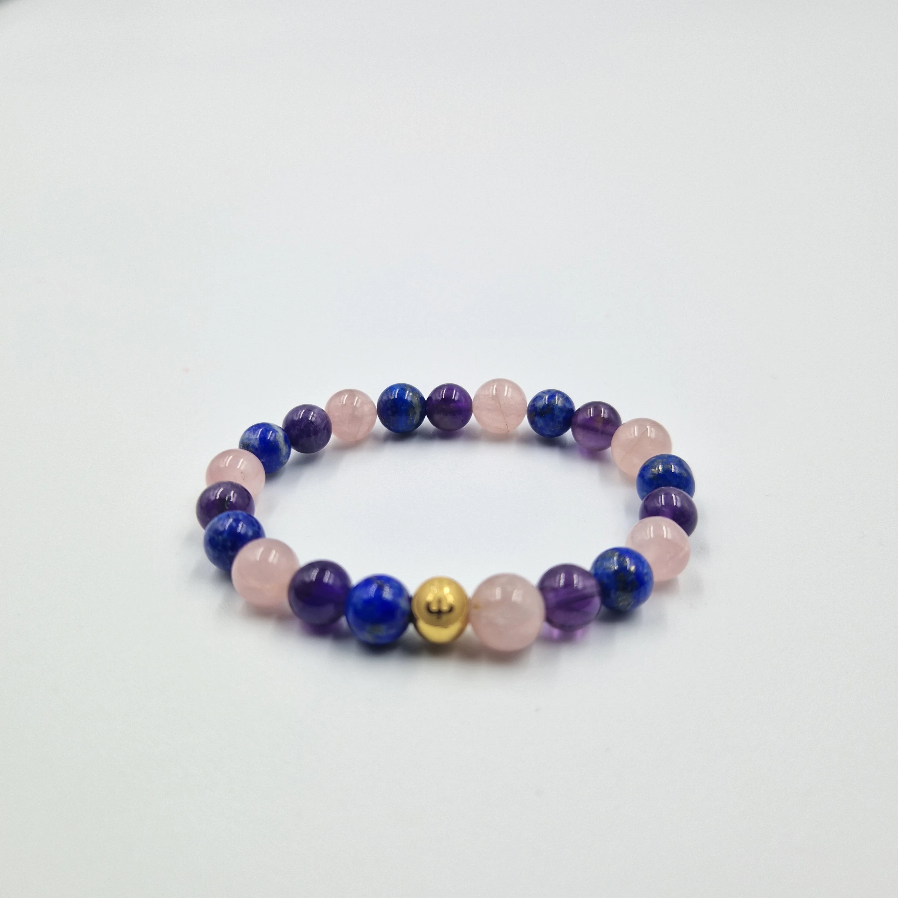 Bracelet ACCEPTATION en Améthyste, Lapis lazuli et Quartz rose - Image 3