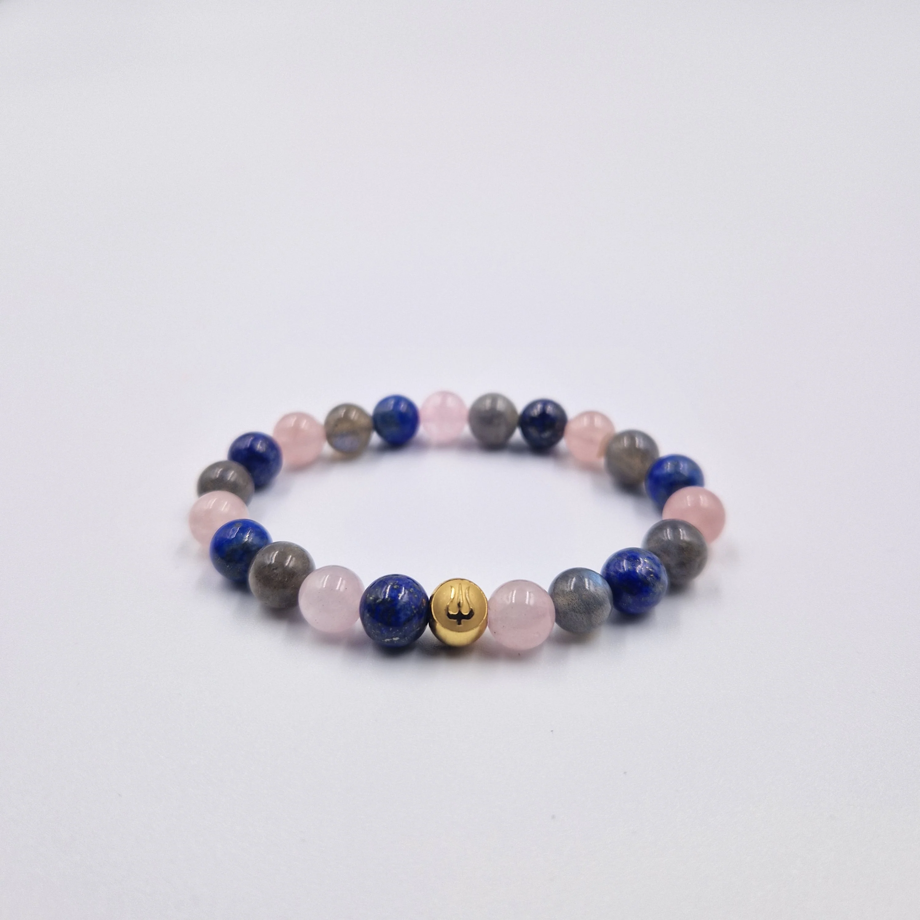 Bracelet ACCOUCHEMENT en Labradorite, Quartz rose et Lapis lazuli