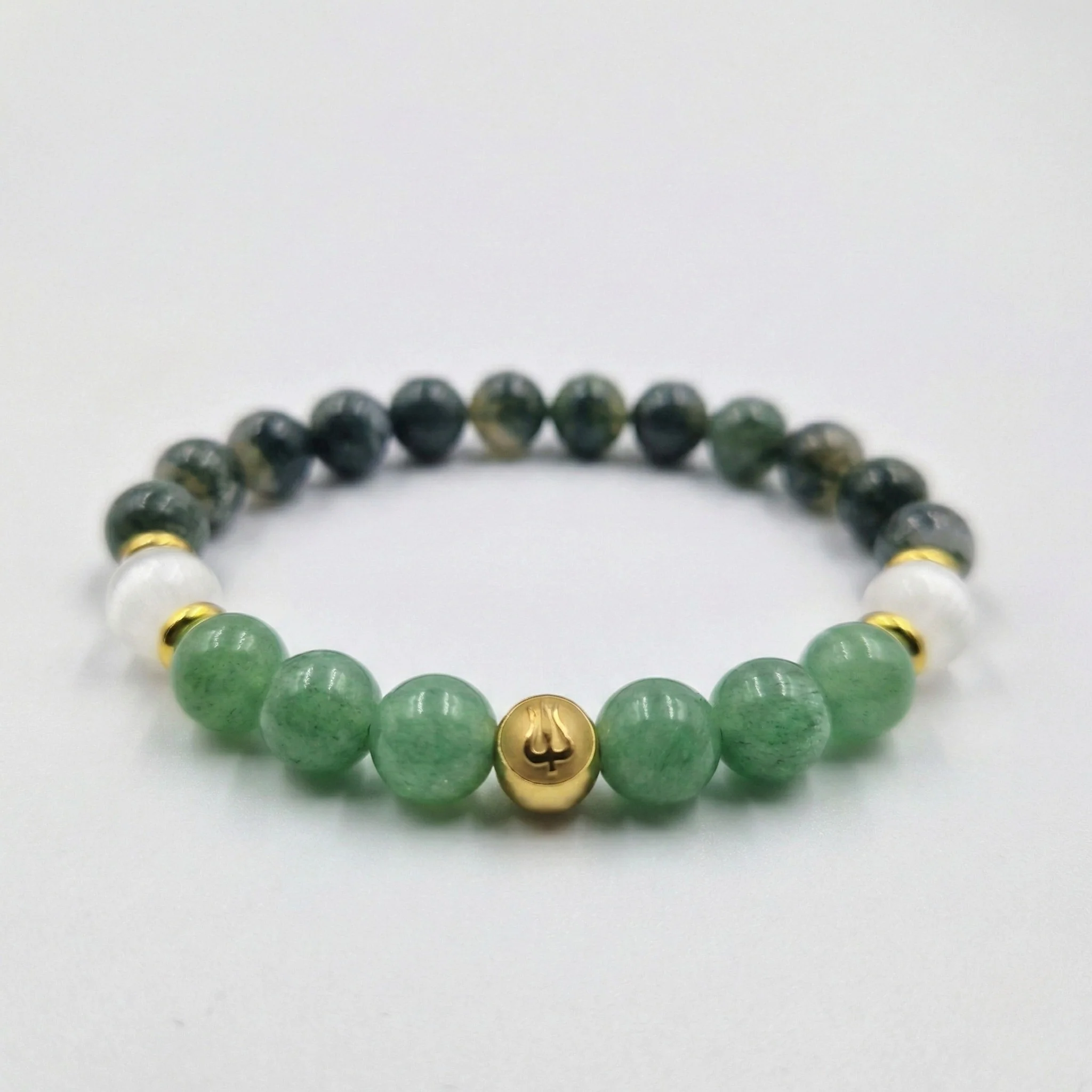 Bracelet ACNE en Aventurine verte, Sélénite, Agate mousse