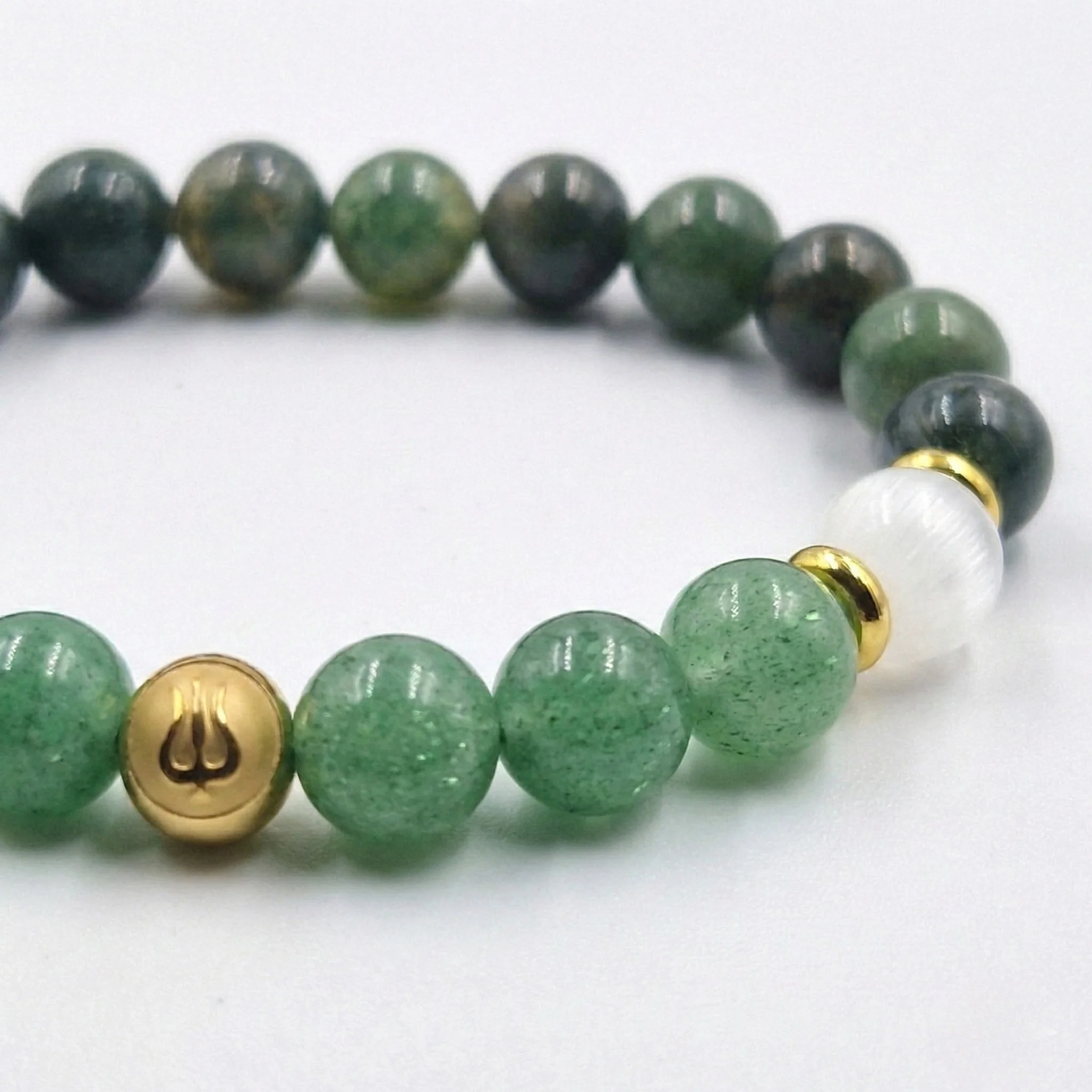 Bracelet ACNE en Aventurine verte, Sélénite, Agate mousse - Image 2