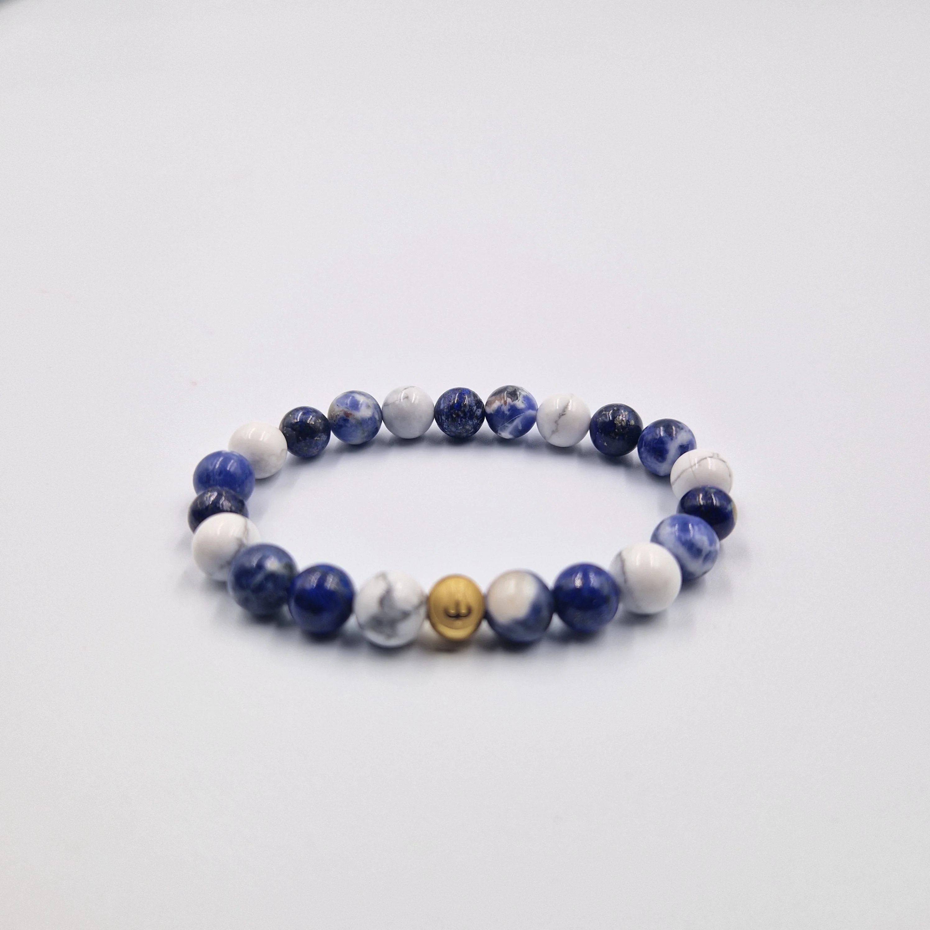 Bracelet AGRESSIVITE en Lapis lazuli, Sodalite et Howlite - Image 3