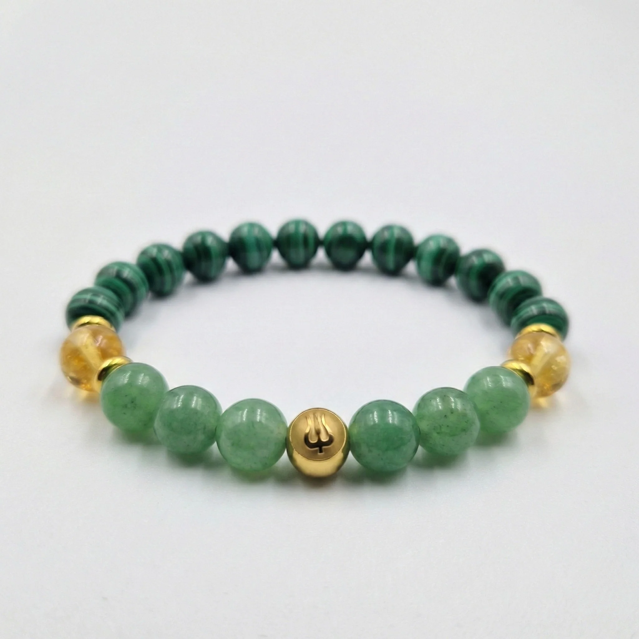 Bracelet ALLERGIES ALIMENTAIRES en Aventurine Verte, Citrine, Malachite
