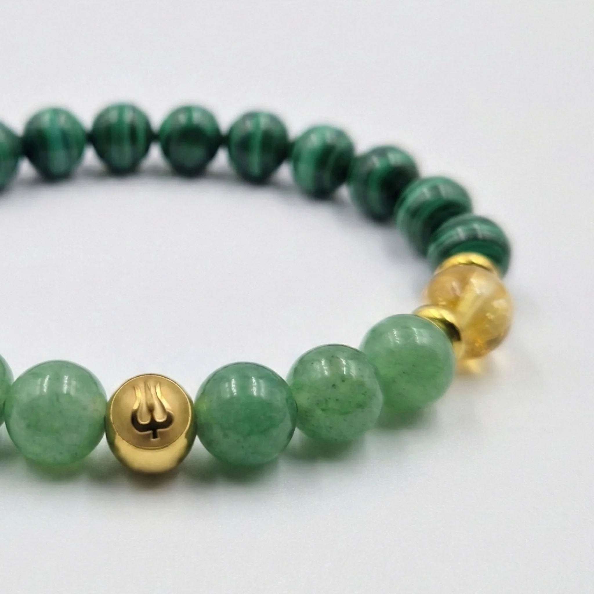 Bracelet ALLERGIES ALIMENTAIRES en Aventurine Verte, Citrine, Malachite - Image 2