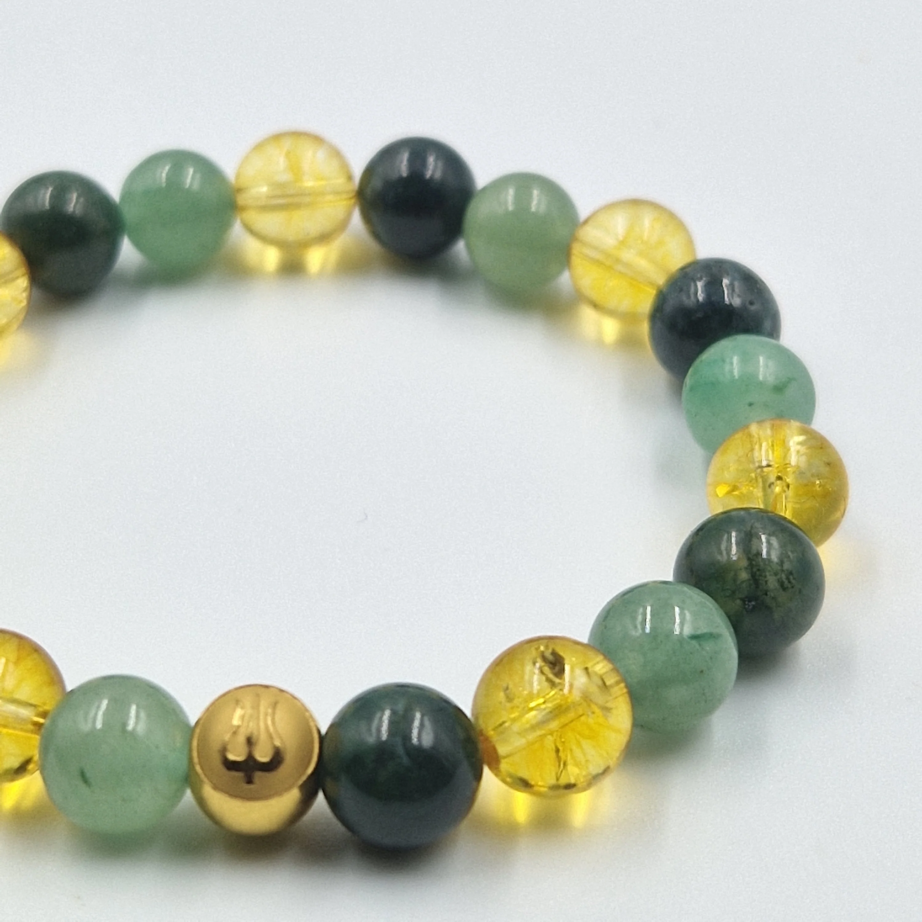 Bracelet AMITIE en Aventurine verte, Citrine et Agate mousse - Image 2