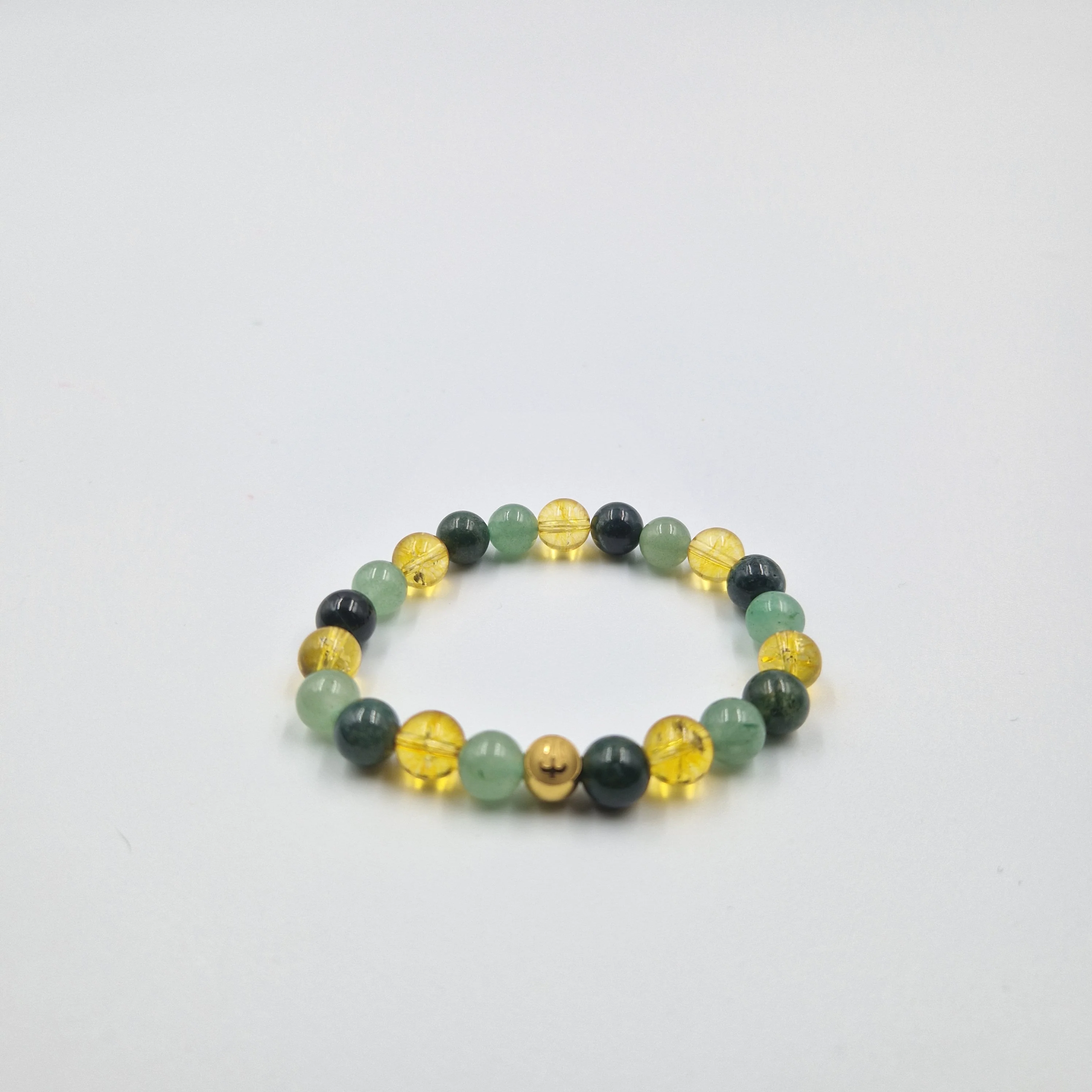 Bracelet AMITIE en Aventurine verte, Citrine et Agate mousse - Image 3