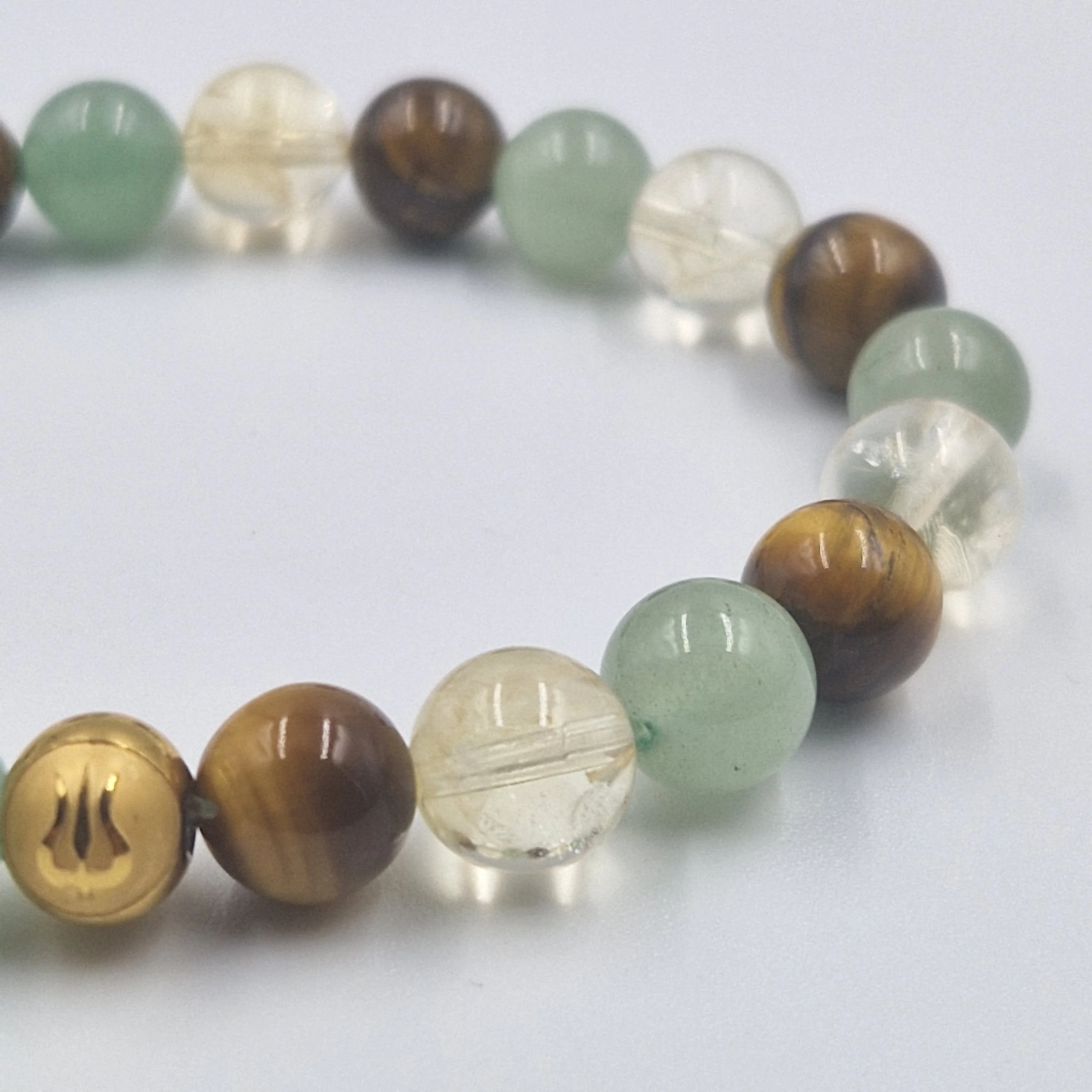 Bracelet AMOUR DE SOI en Œil de tigre, Citrine et Aventurine verte - Image 2
