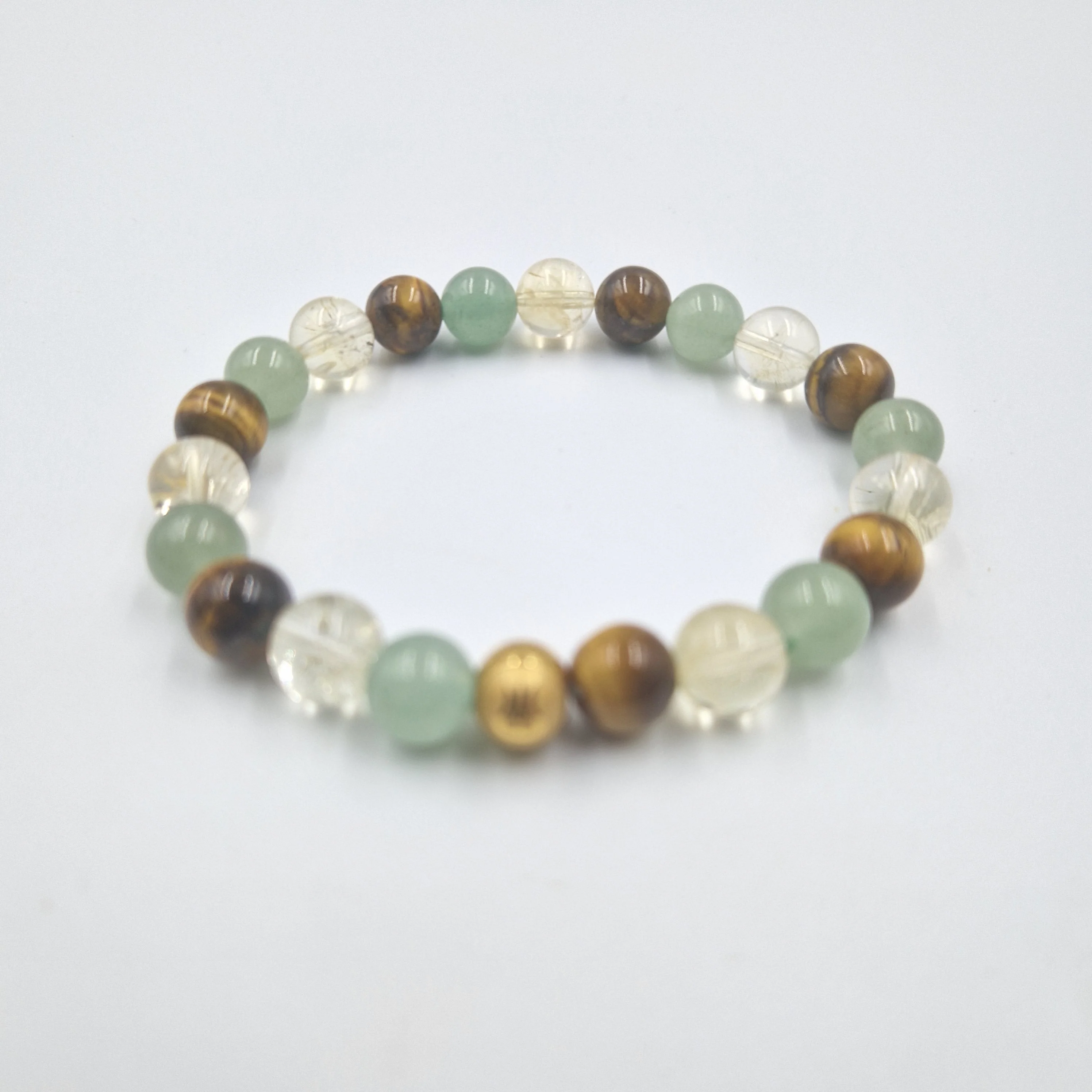 Bracelet AMOUR DE SOI en Œil de tigre, Citrine et Aventurine verte - Image 3