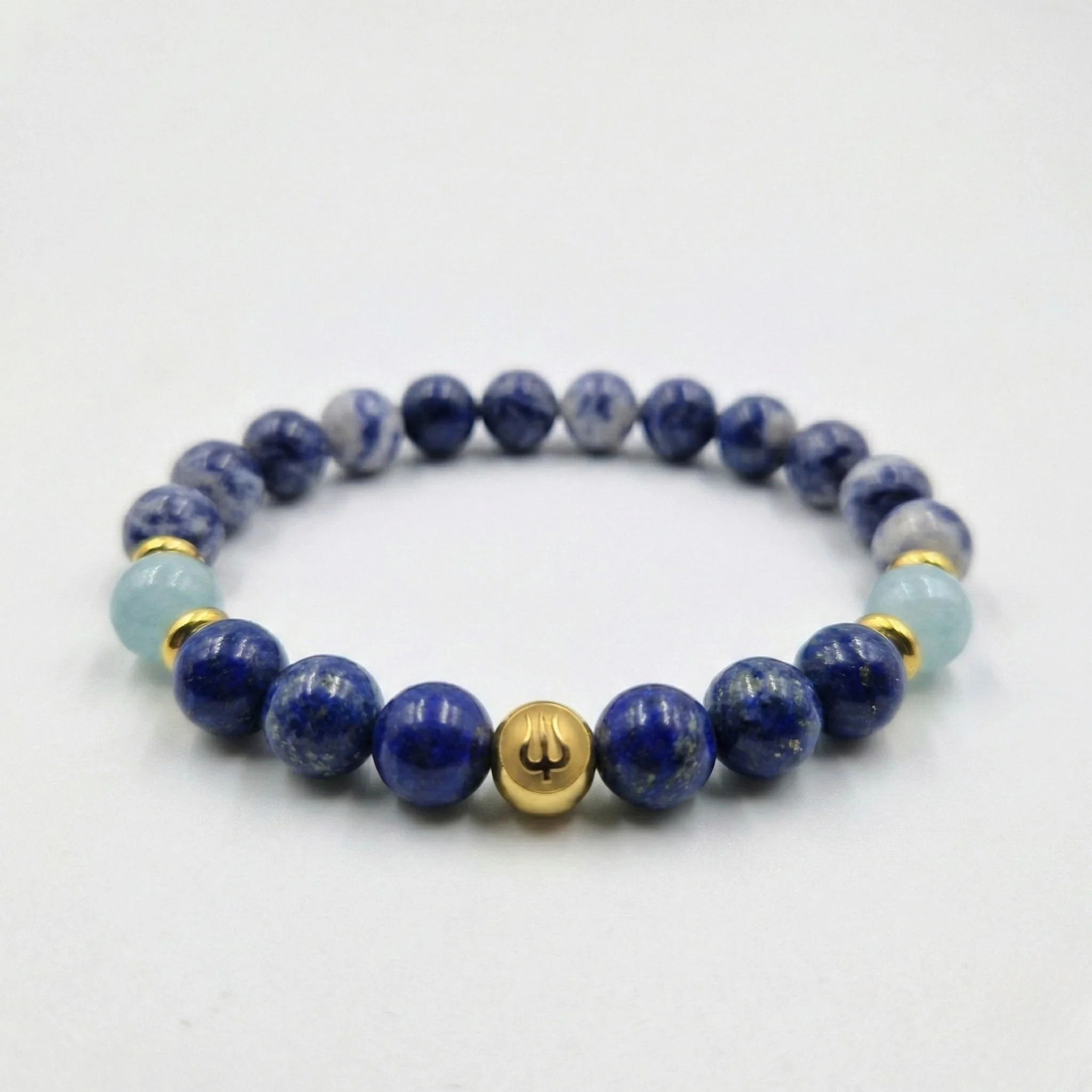 Bracelet AMYGDALES en Lapis-Lazuli, Aigue-Marine, Sodalite