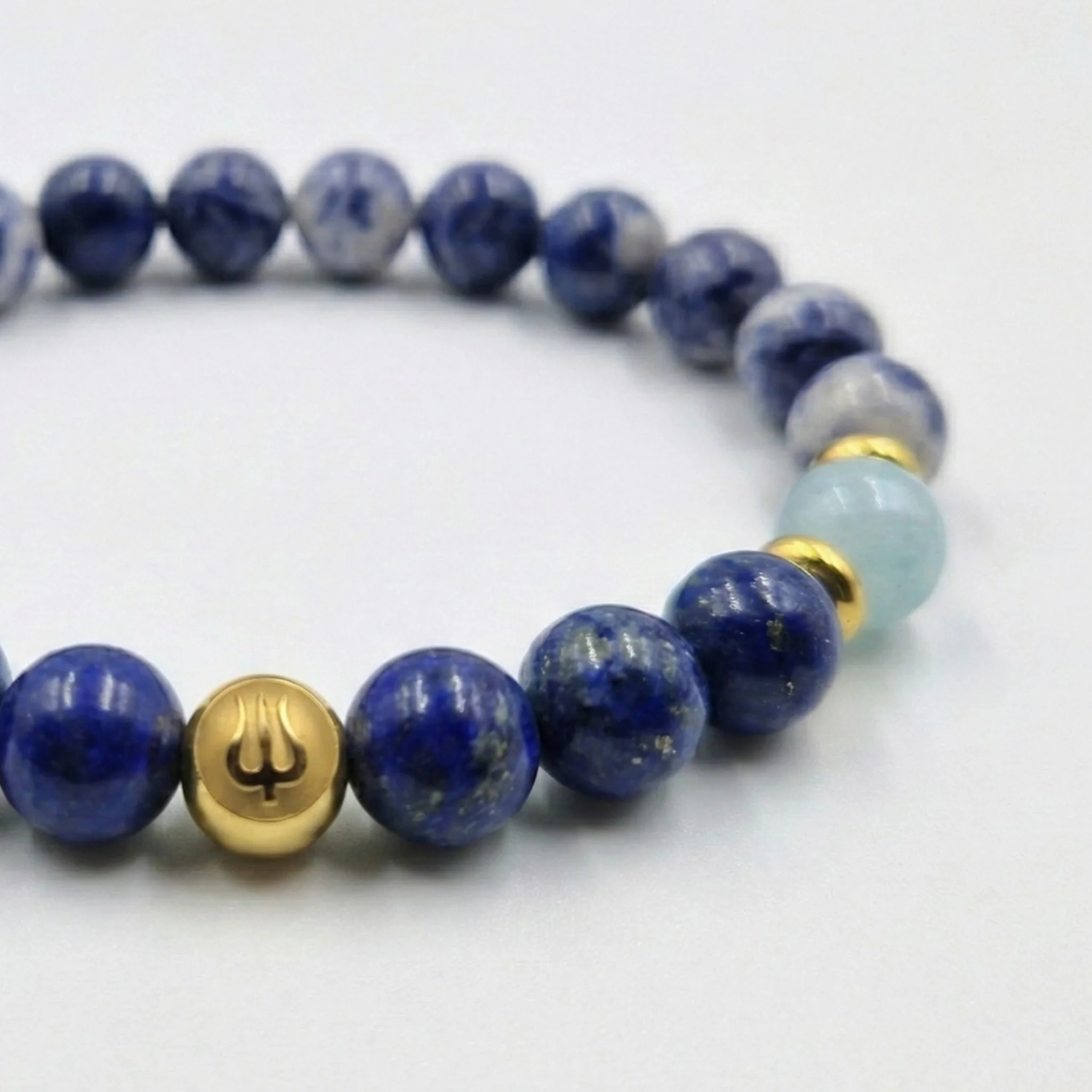 Bracelet AMYGDALES en Lapis-Lazuli, Aigue-Marine, Sodalite - Image 2