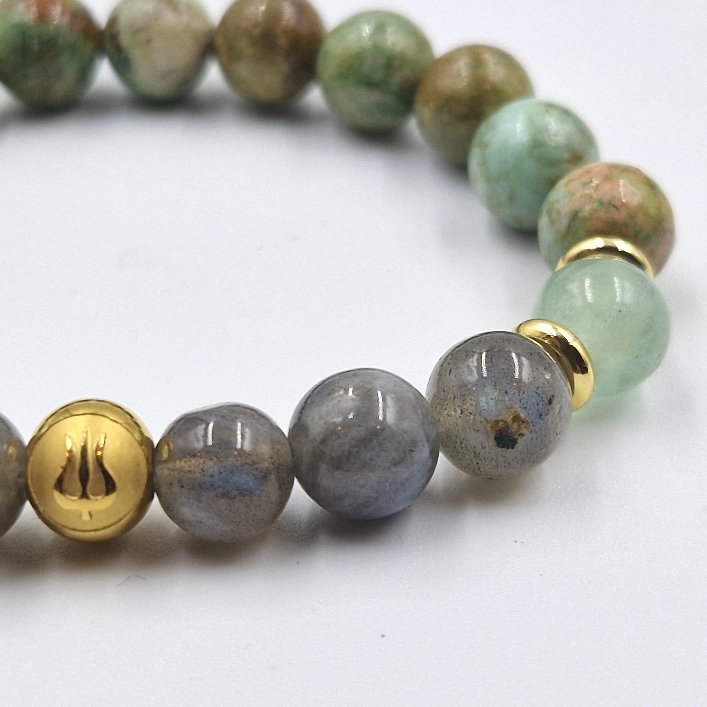 Bracelet ANTI DIARRHEE en Turquoise, Labradorite, Fluorite - Image 2