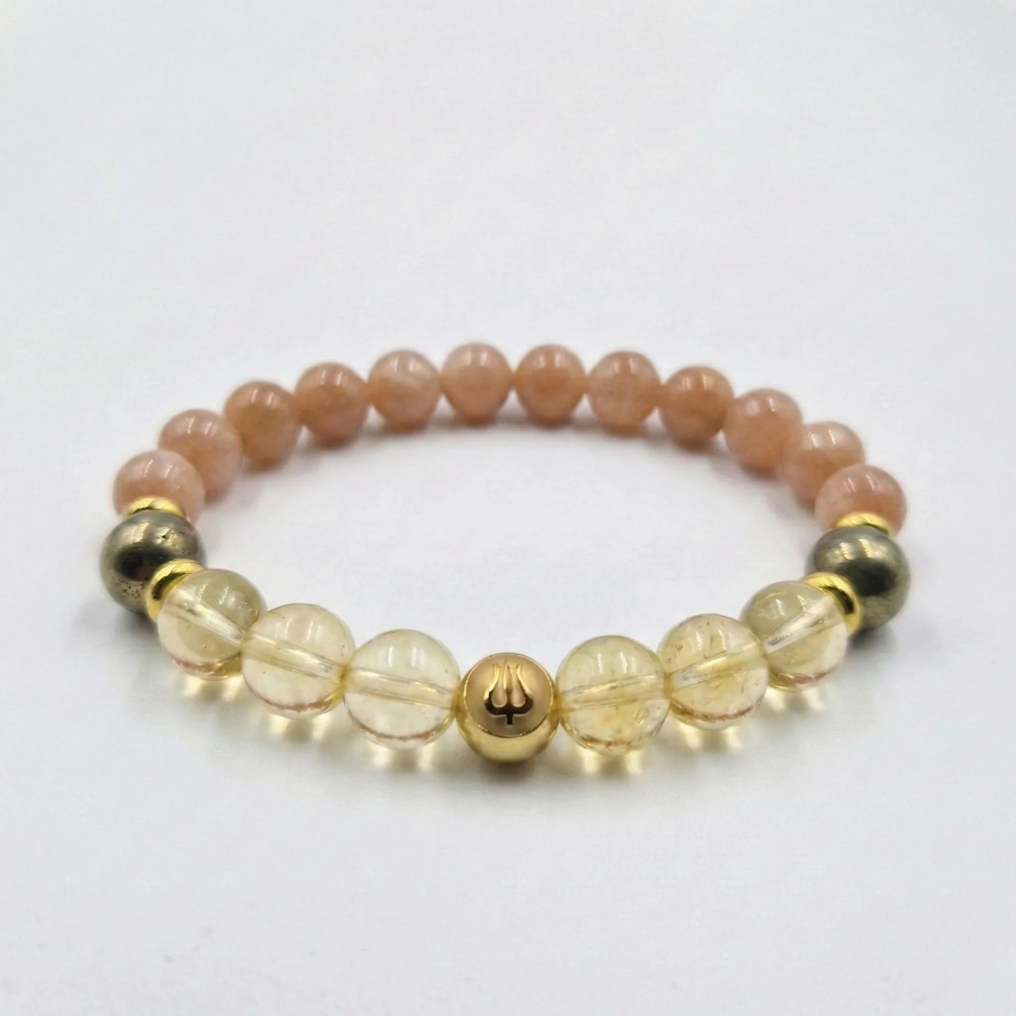 Bracelet APATHIE en Citrine, Pierre de Soleil, Pyrite