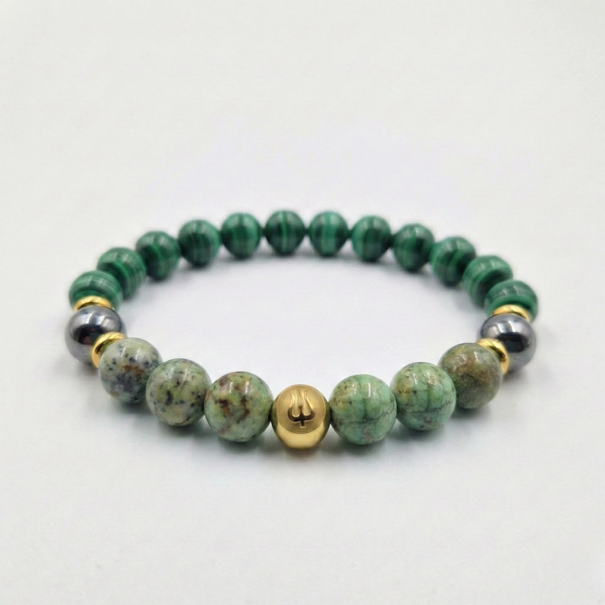 Bracelet ARTERIOSCLEROSE en Turquoise, Hématite, Malachite