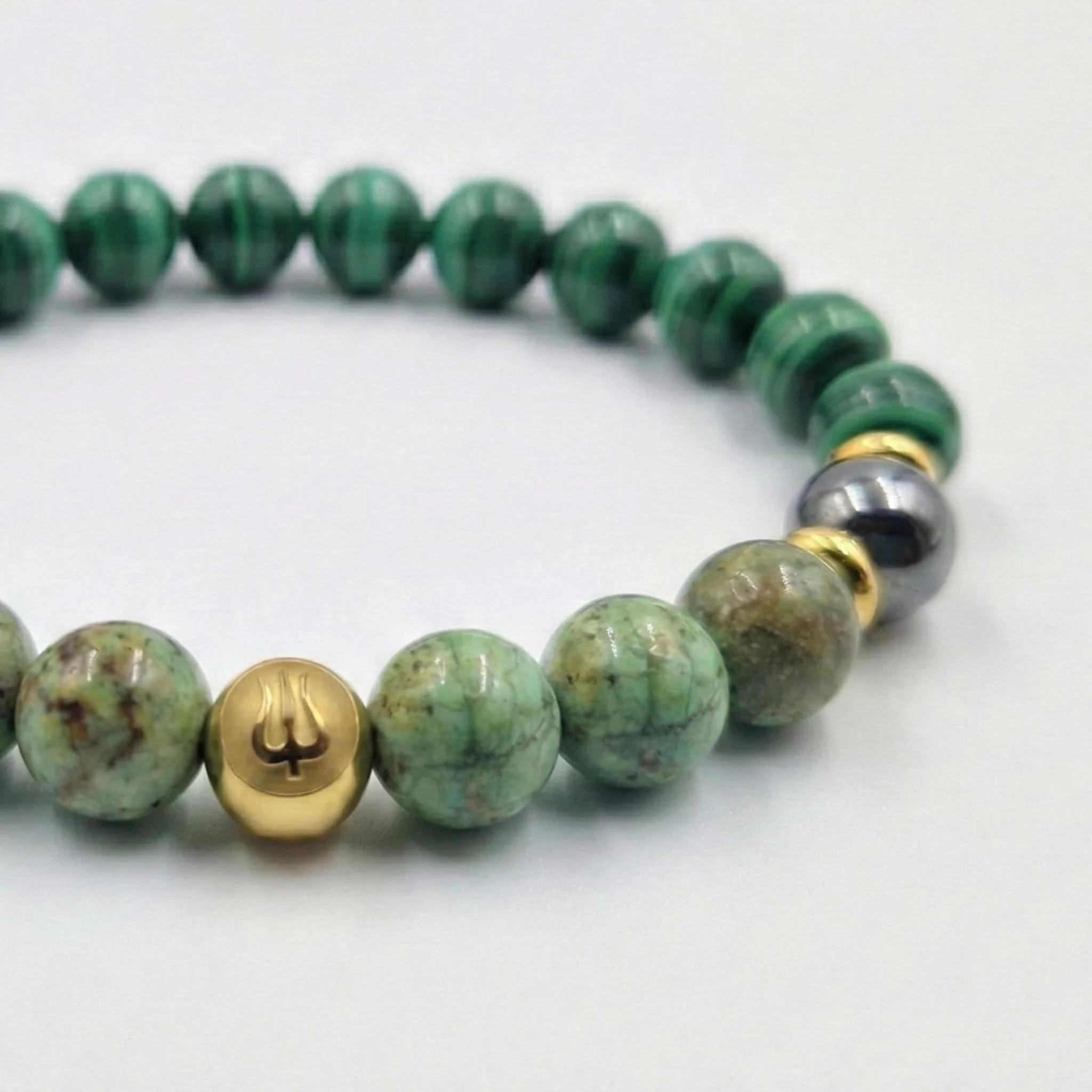 Bracelet ARTERIOSCLEROSE en Turquoise, Hématite, Malachite - Image 2