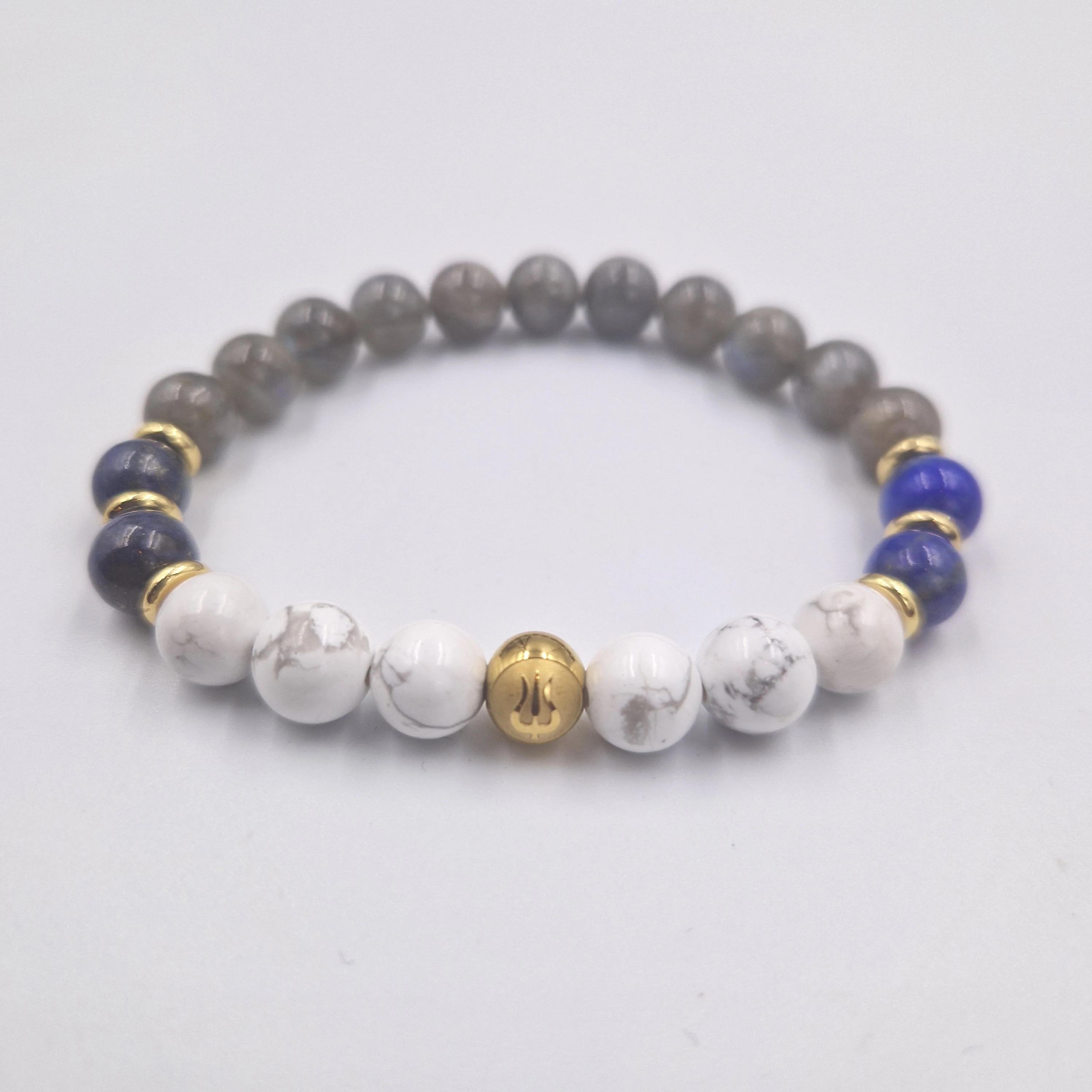 Bracelet Balance Année 2025 en Howlite, Lapis lazuli et Labradorite