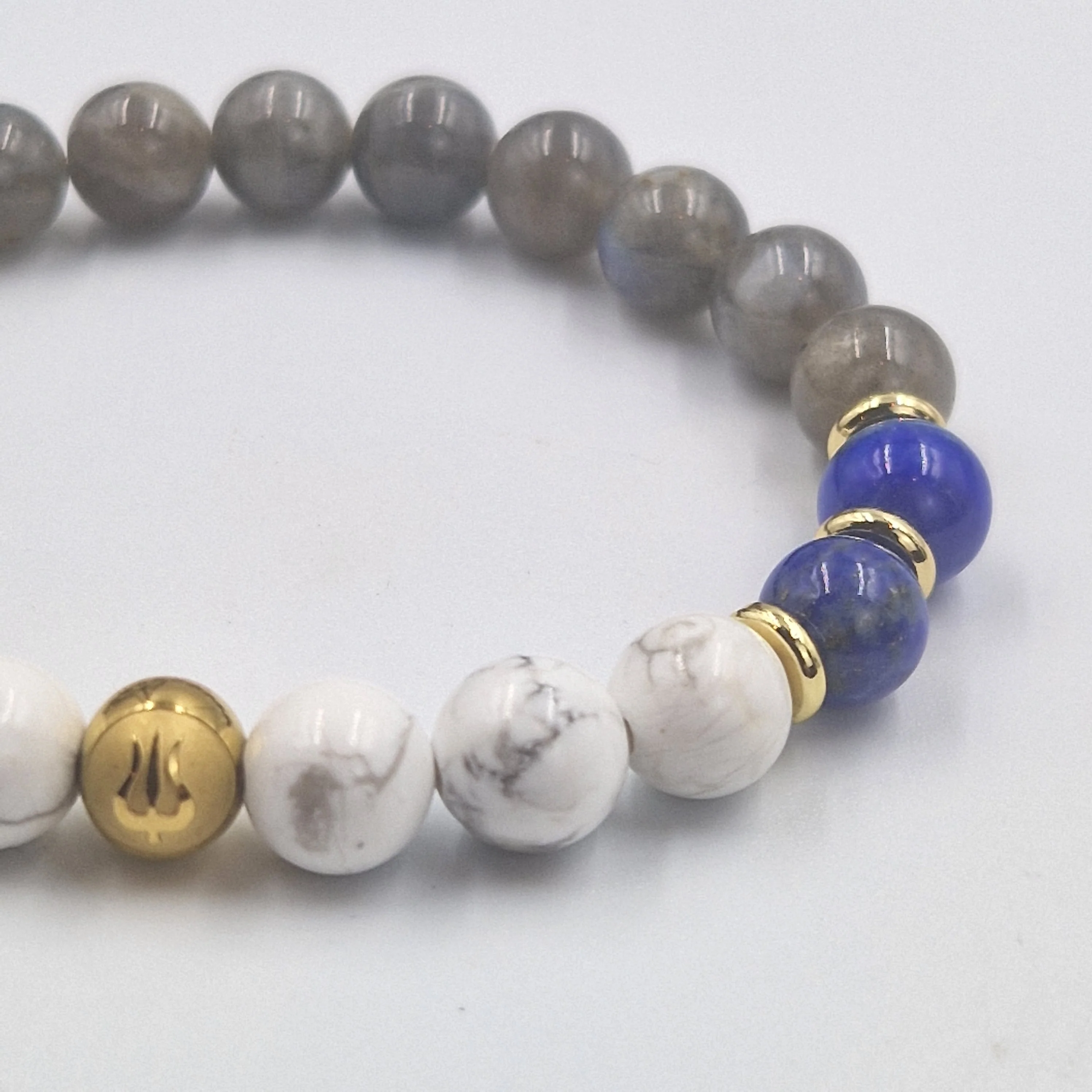 Bracelet Balance Année 2025 en Howlite, Lapis lazuli et Labradorite - Image 2