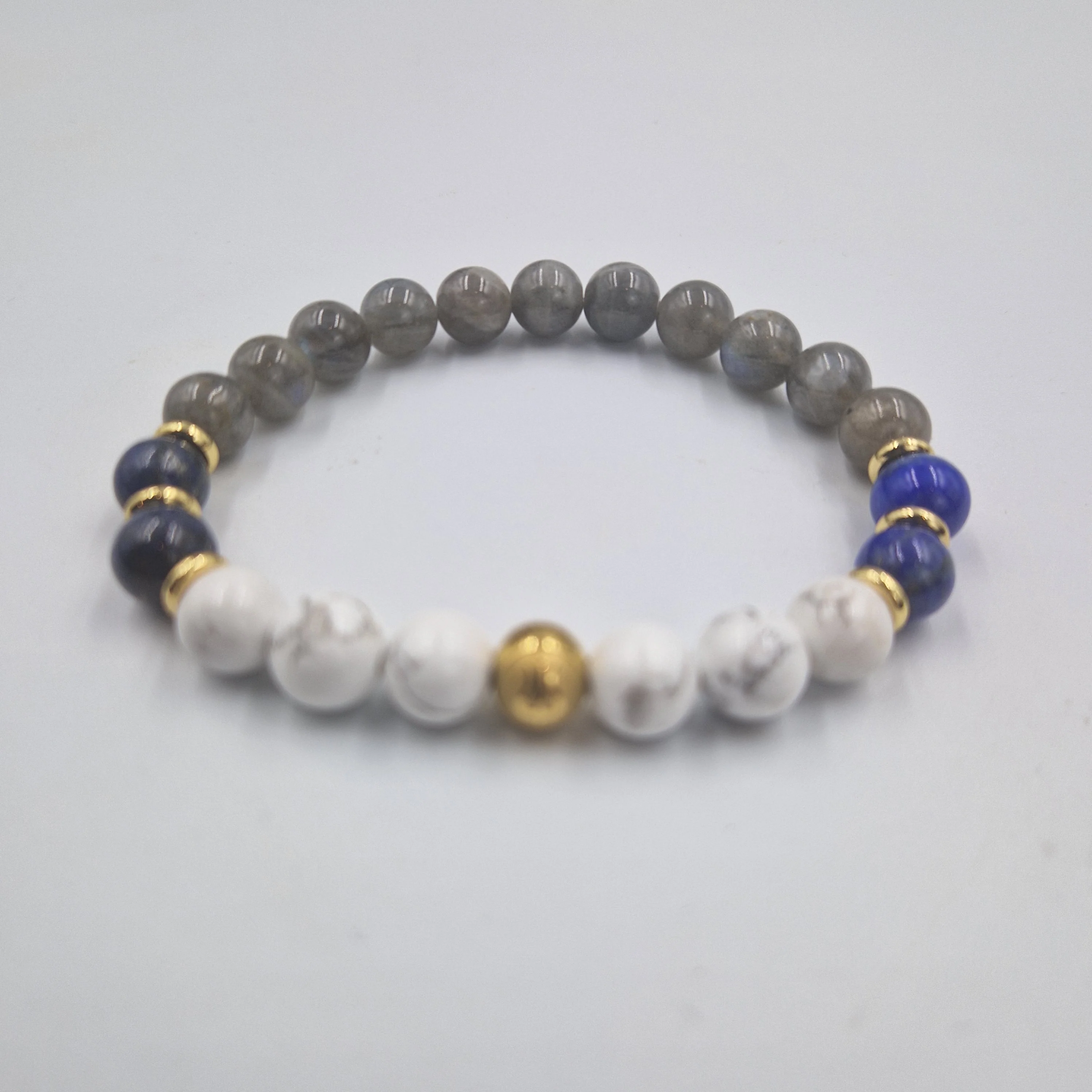 Bracelet Balance Année 2025 en Howlite, Lapis lazuli et Labradorite - Image 3
