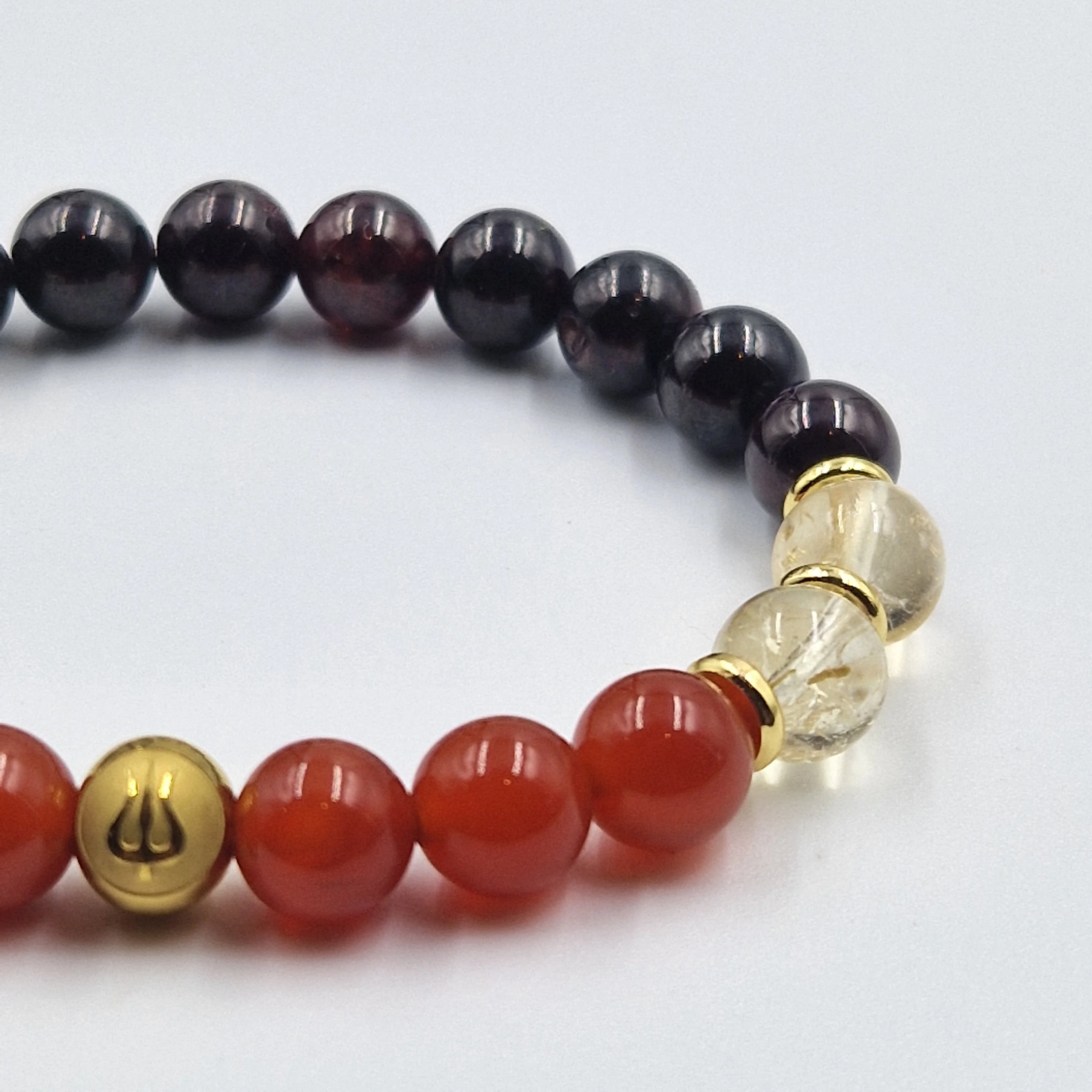 Bracelet Bélier Année 2025 en Cornaline, Citrine et Grenat - Image 2