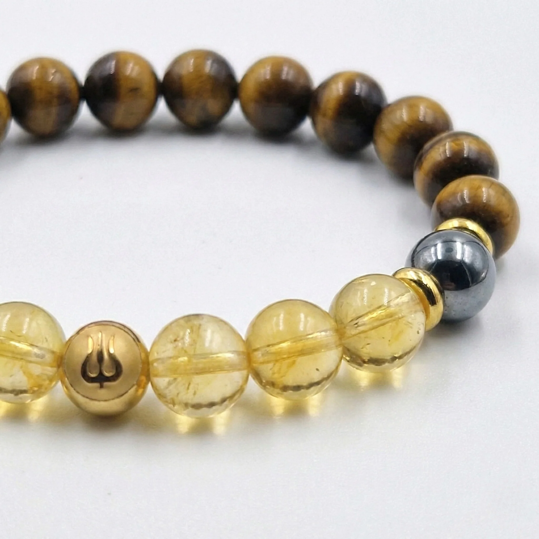 Bracelet Bélier Année 2026 en Citrine, Hématite et Oeil de Tigre - Image 2