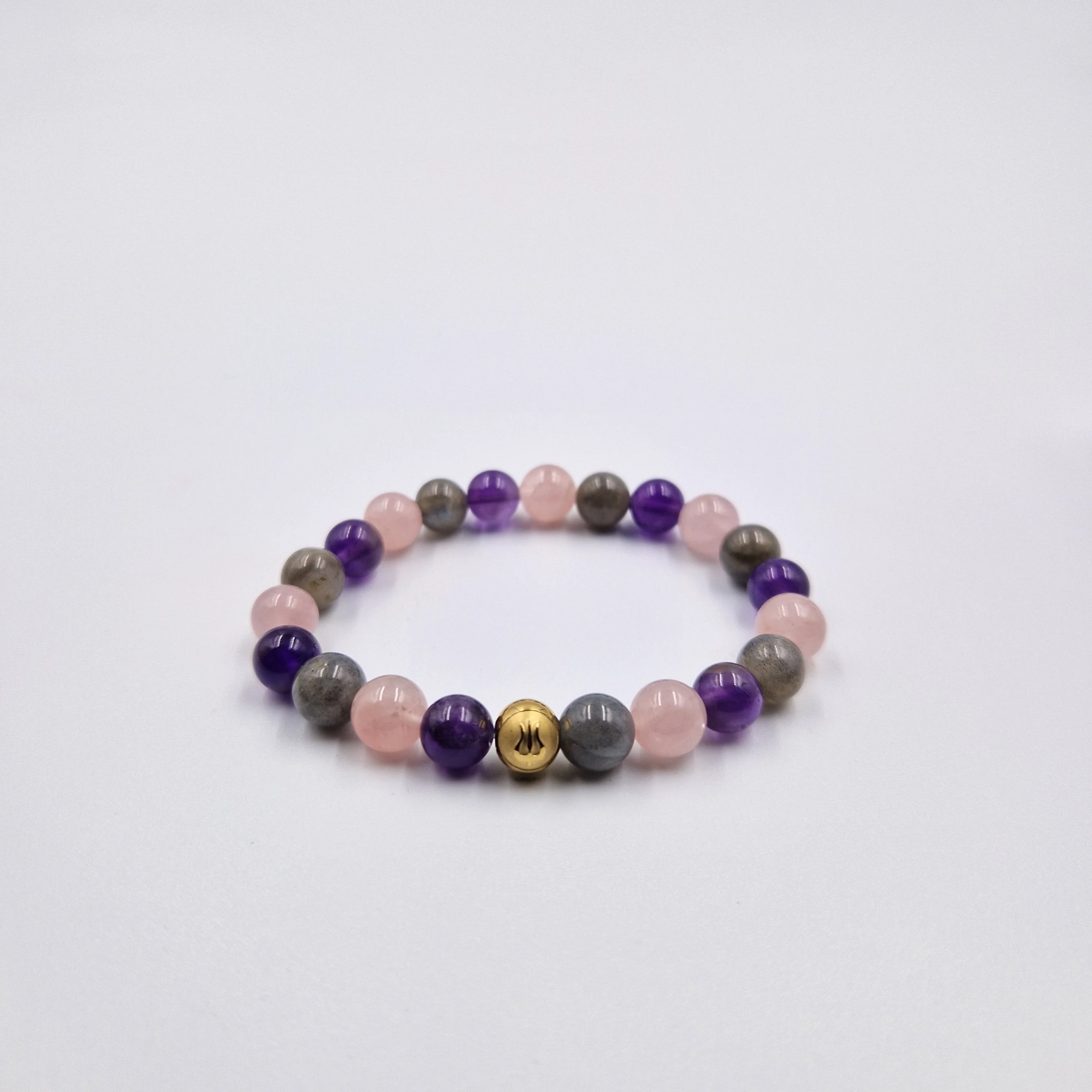 Bracelet BIEN-ETRE en Améthyste, Quartz rose et Labradorite