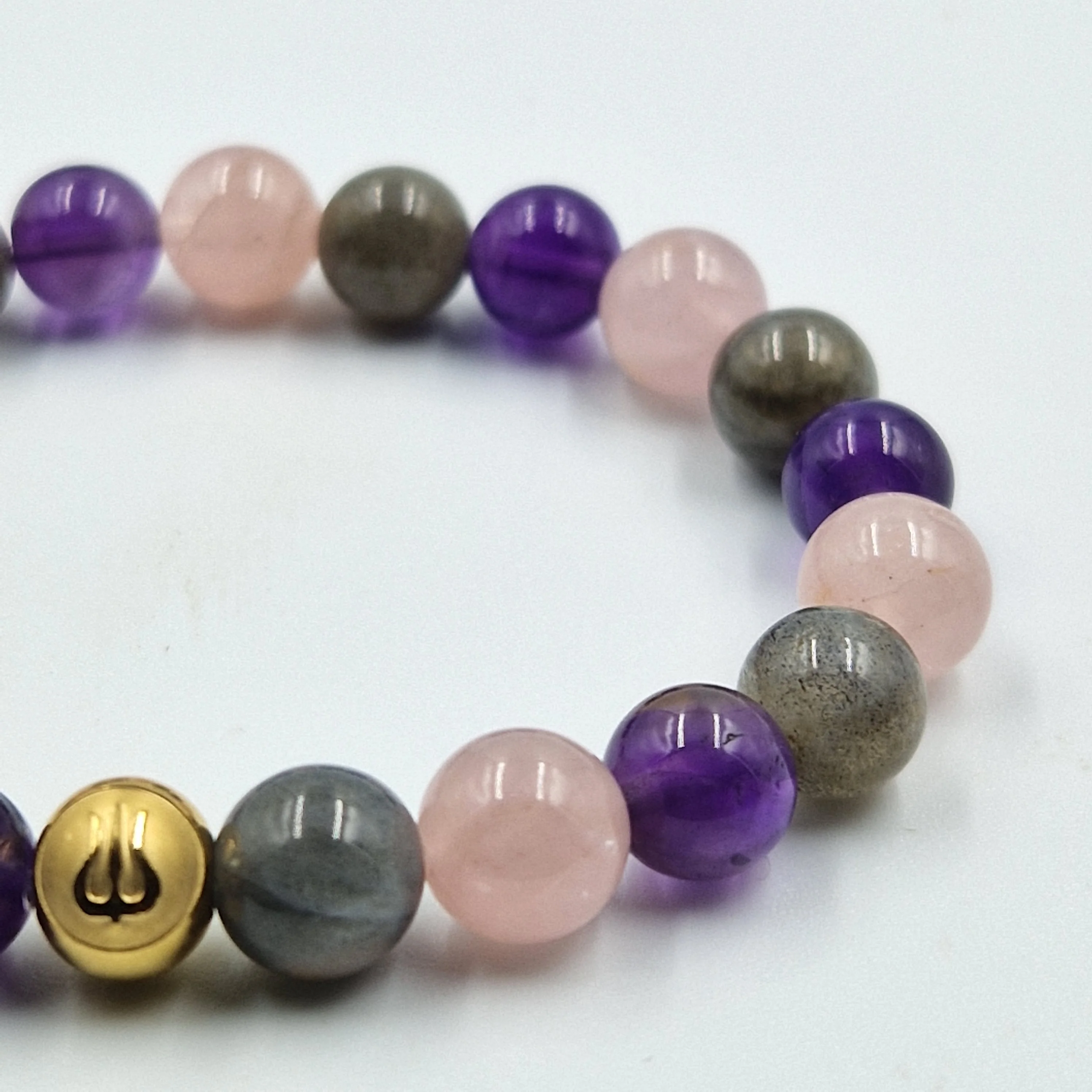 Bracelet BIEN-ETRE en Améthyste, Quartz rose et Labradorite - Image 2