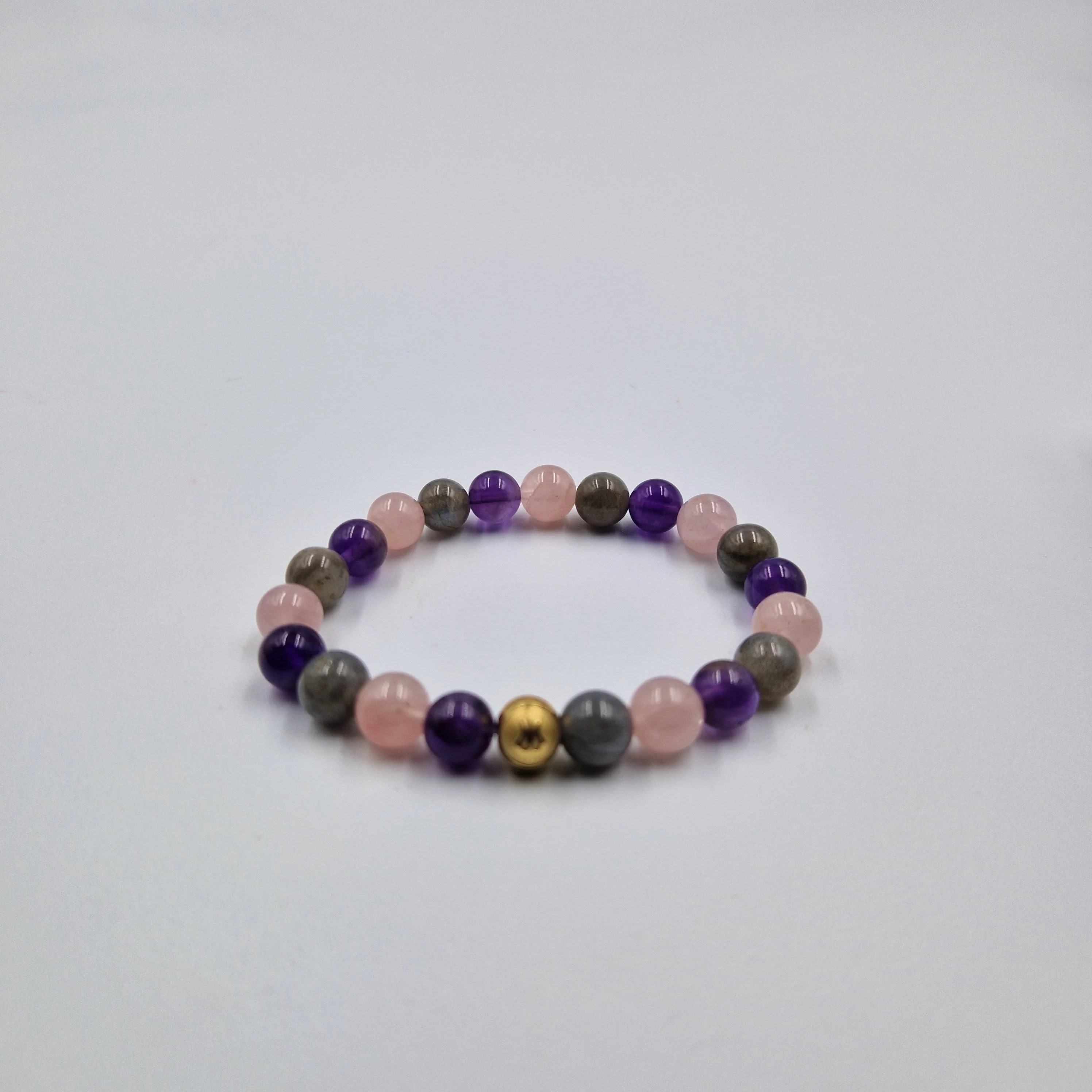 Bracelet BIEN-ETRE en Améthyste, Quartz rose et Labradorite - Image 4