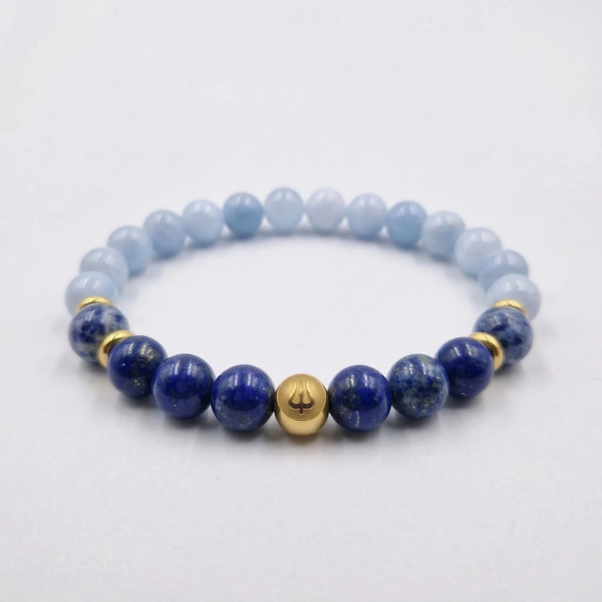 Bracelet BRONCHITE en Lapis-Lazuli, Sodalite, Aigue-Marine