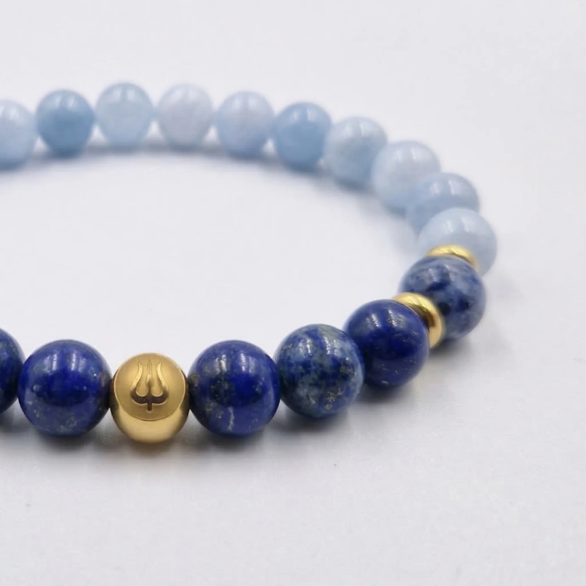 Bracelet BRONCHITE en Lapis-Lazuli, Sodalite, Aigue-Marine - Image 2