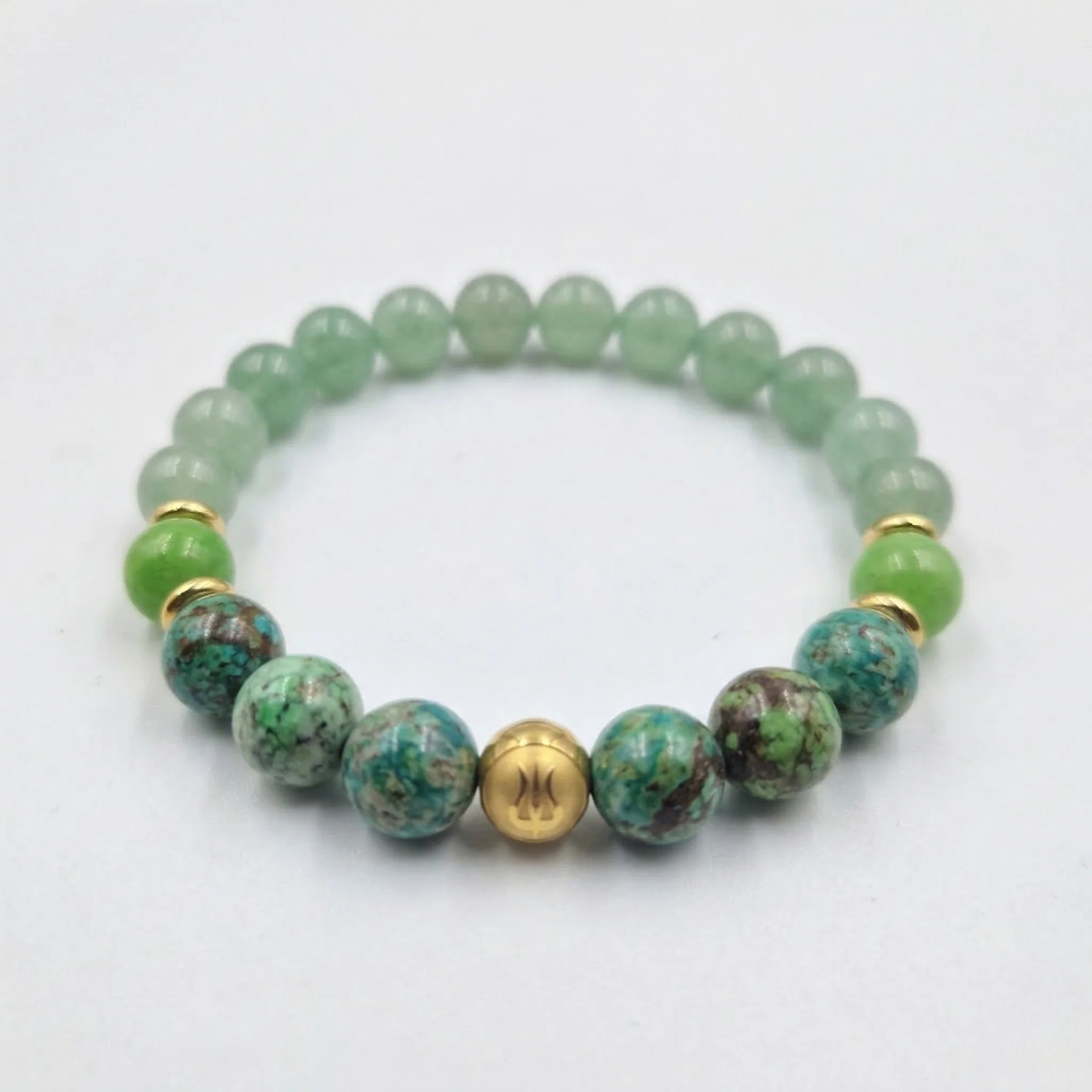 Bracelet BRULURES en Aventurine Verte, Jade, Turquoise