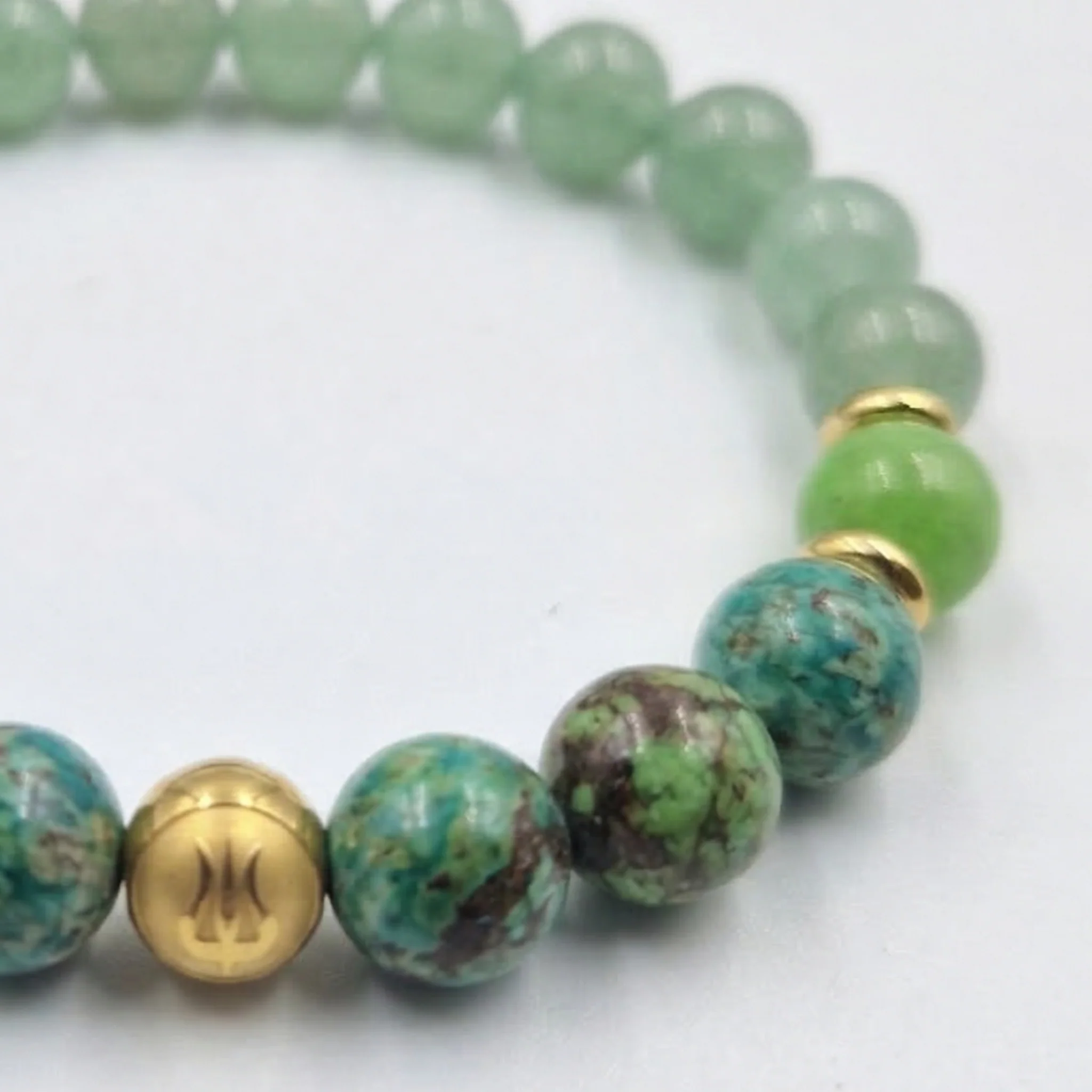 Bracelet BRULURES en Aventurine Verte, Jade, Turquoise - Image 2