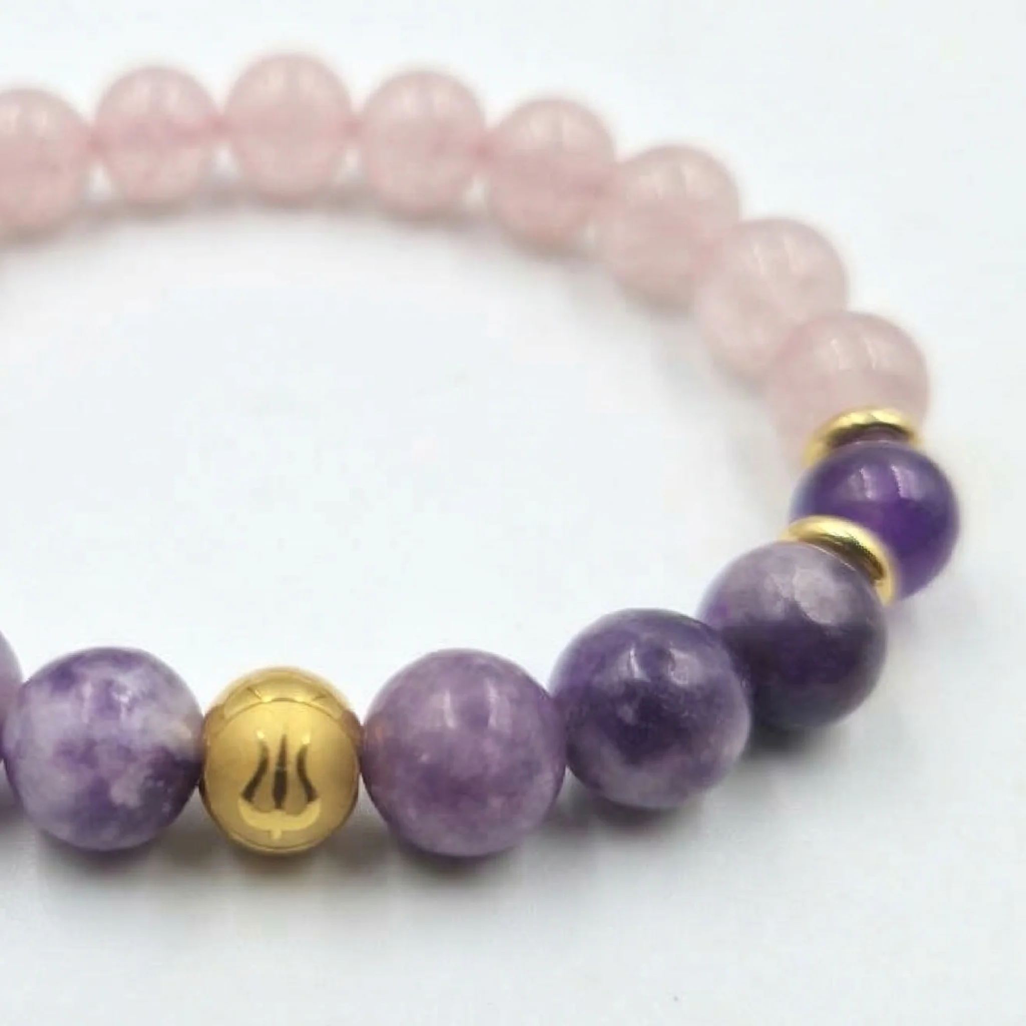 Bracelet CANCER en Améthyste, Quartz rose, Lépidolite - Image 2