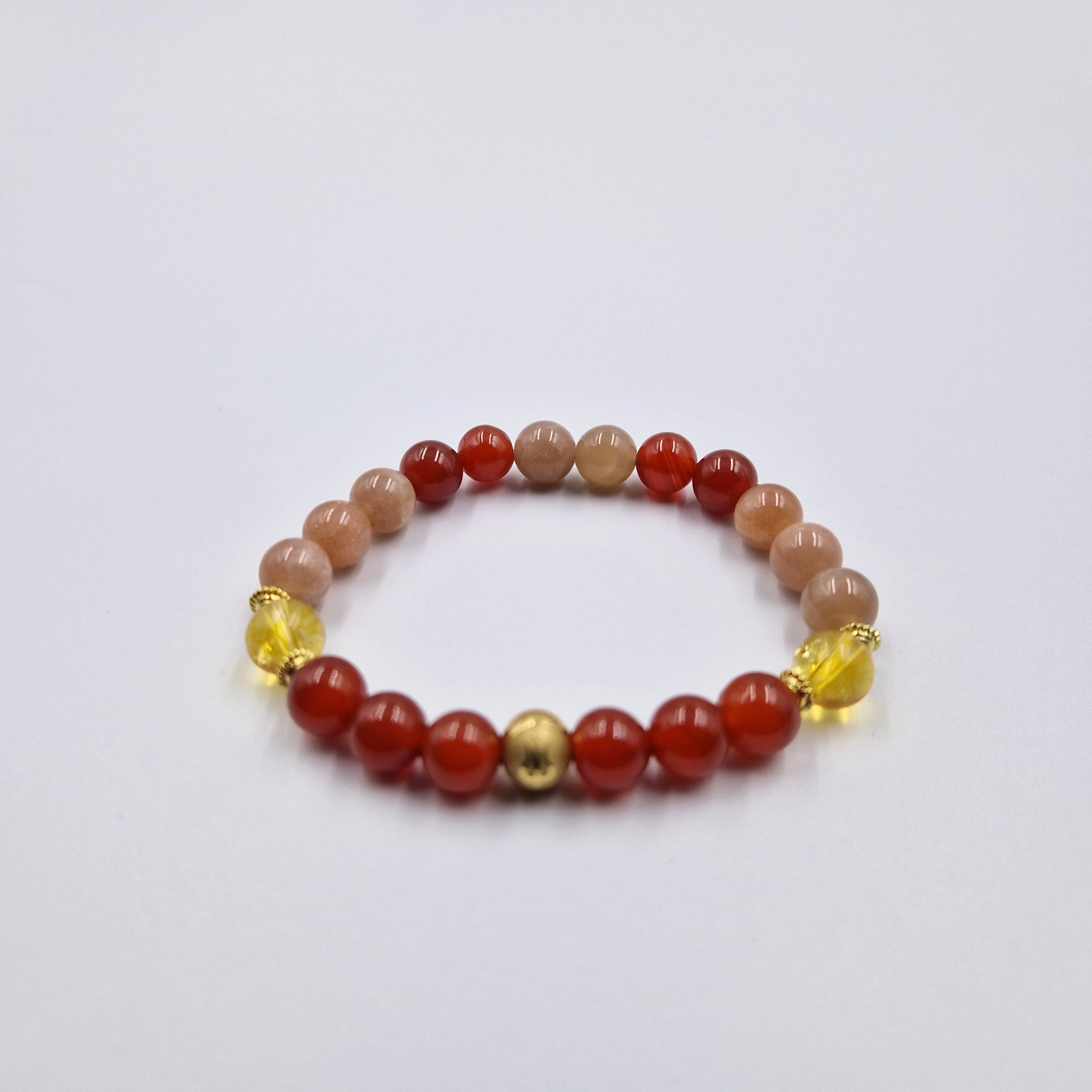 Bracelet Cancer en Cornaline, Pierre de soleil et Citrine - Image 3