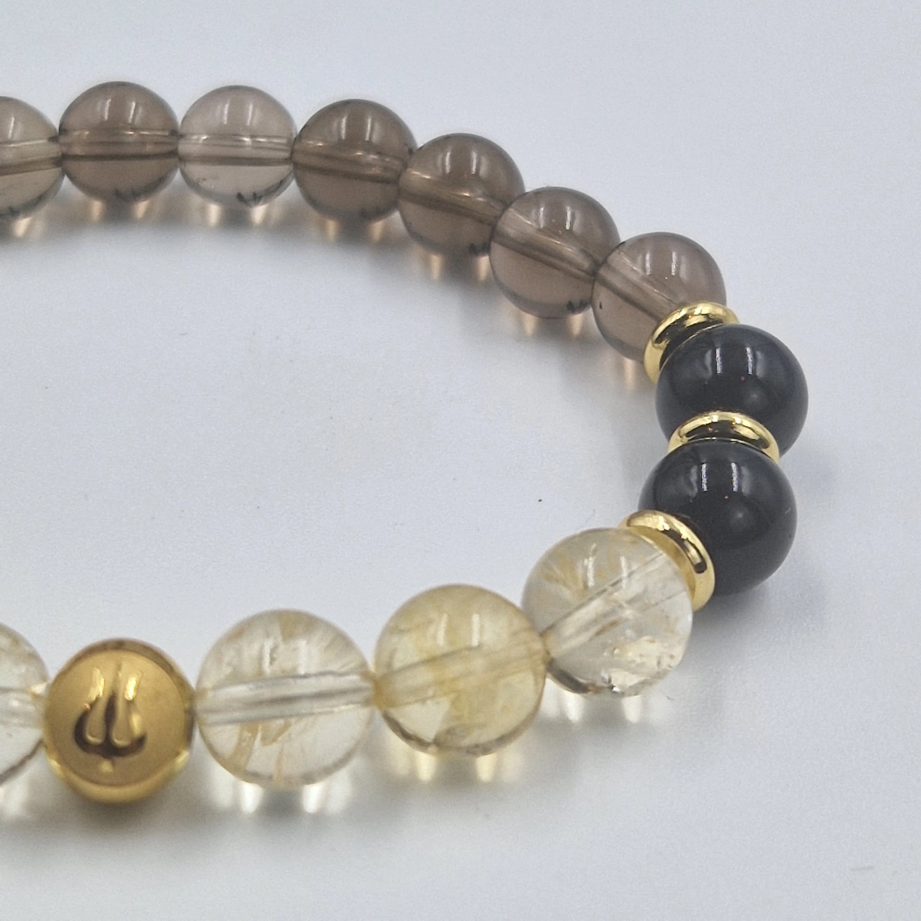 Bracelet Capricorne Année 2025 en  Citrine, Onyx noir et Quartz fumé - Image 2