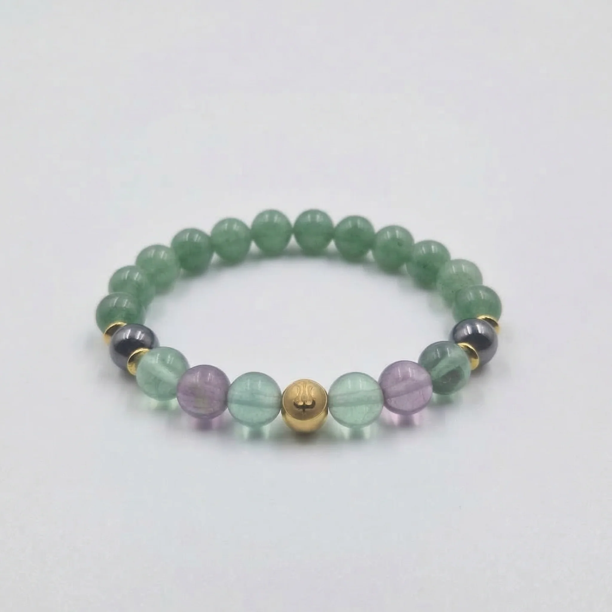 Bracelet CELLULITE en Aventurine verte, Fluorite, Hématite,