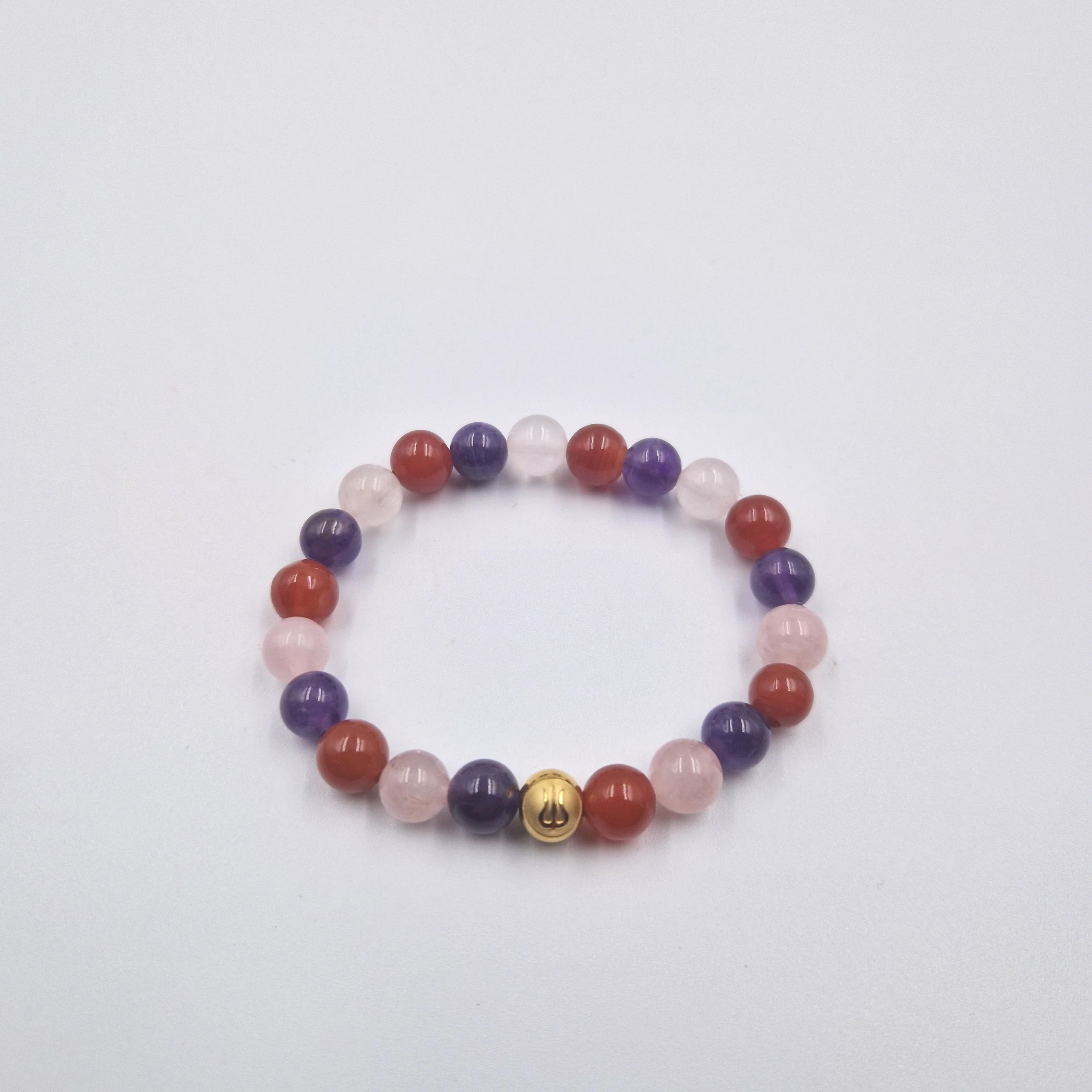 Bracelet CELLULITE en Cornaline, Améthyste et Quartz rose
