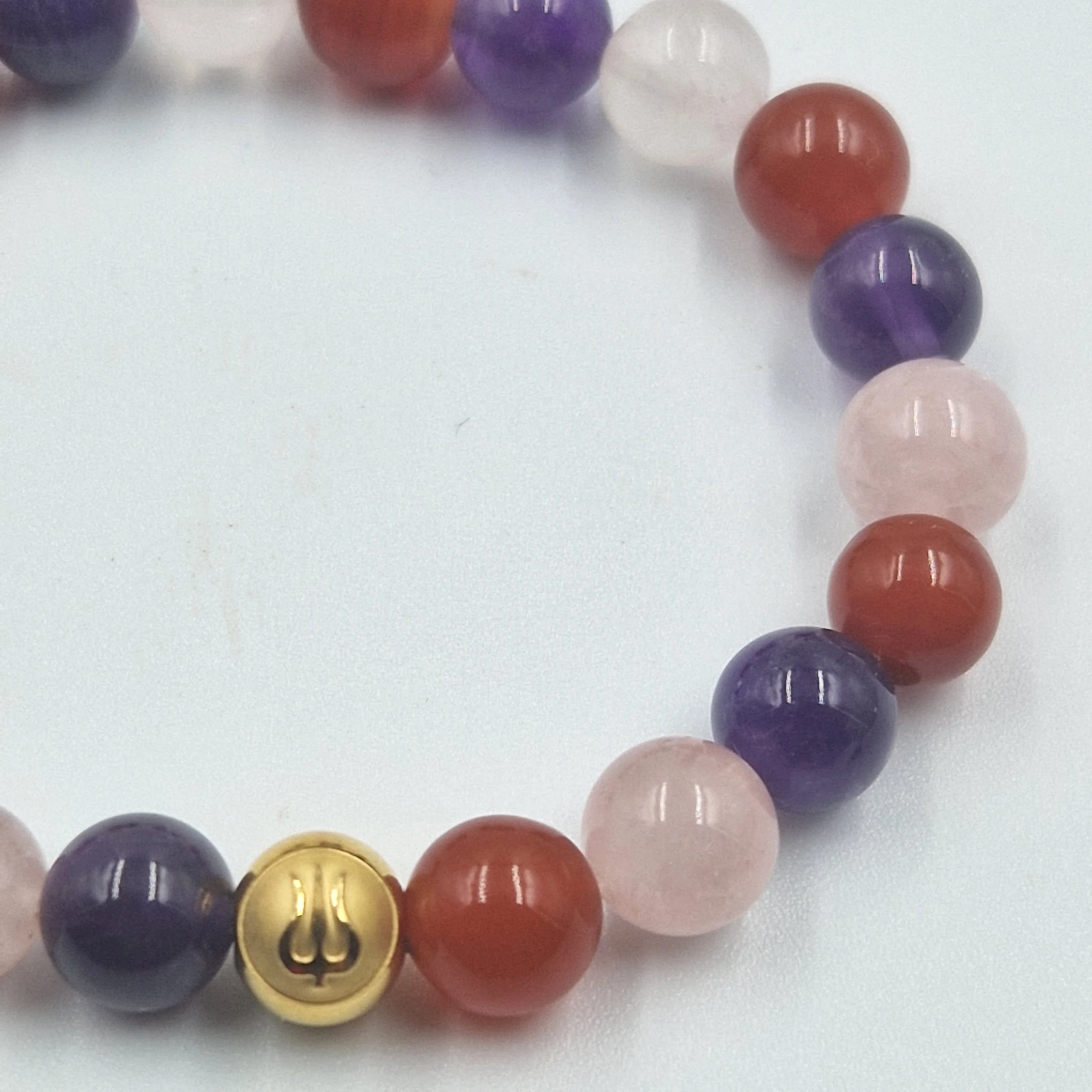 Bracelet CELLULITE en Cornaline, Améthyste et Quartz rose - Image 2