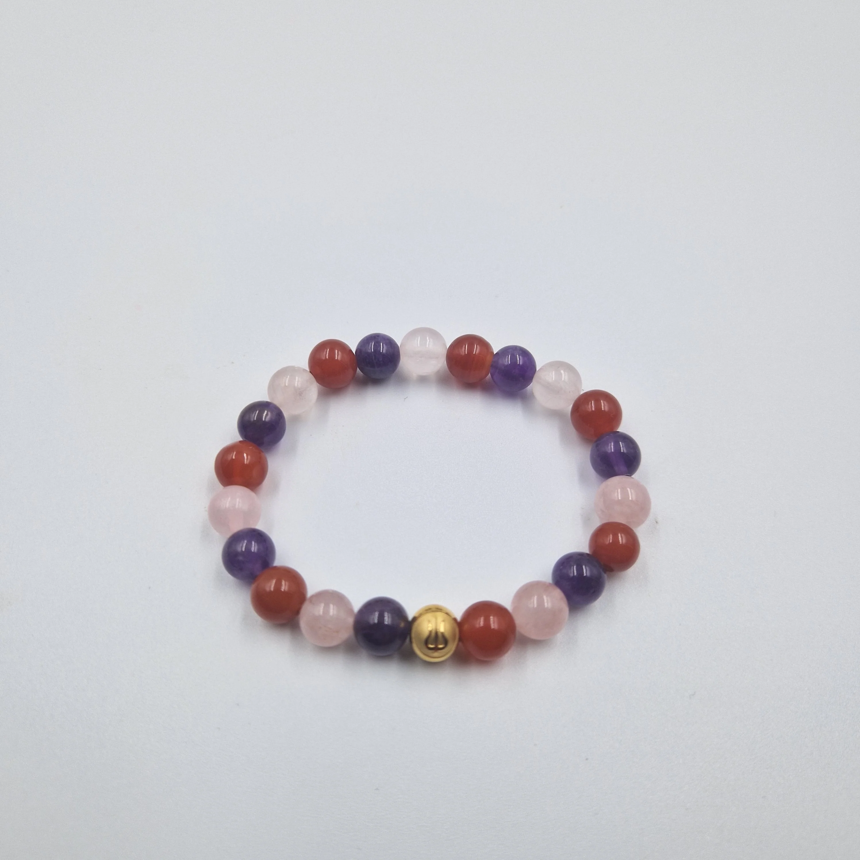 Bracelet CELLULITE en Cornaline, Améthyste et Quartz rose - Image 3
