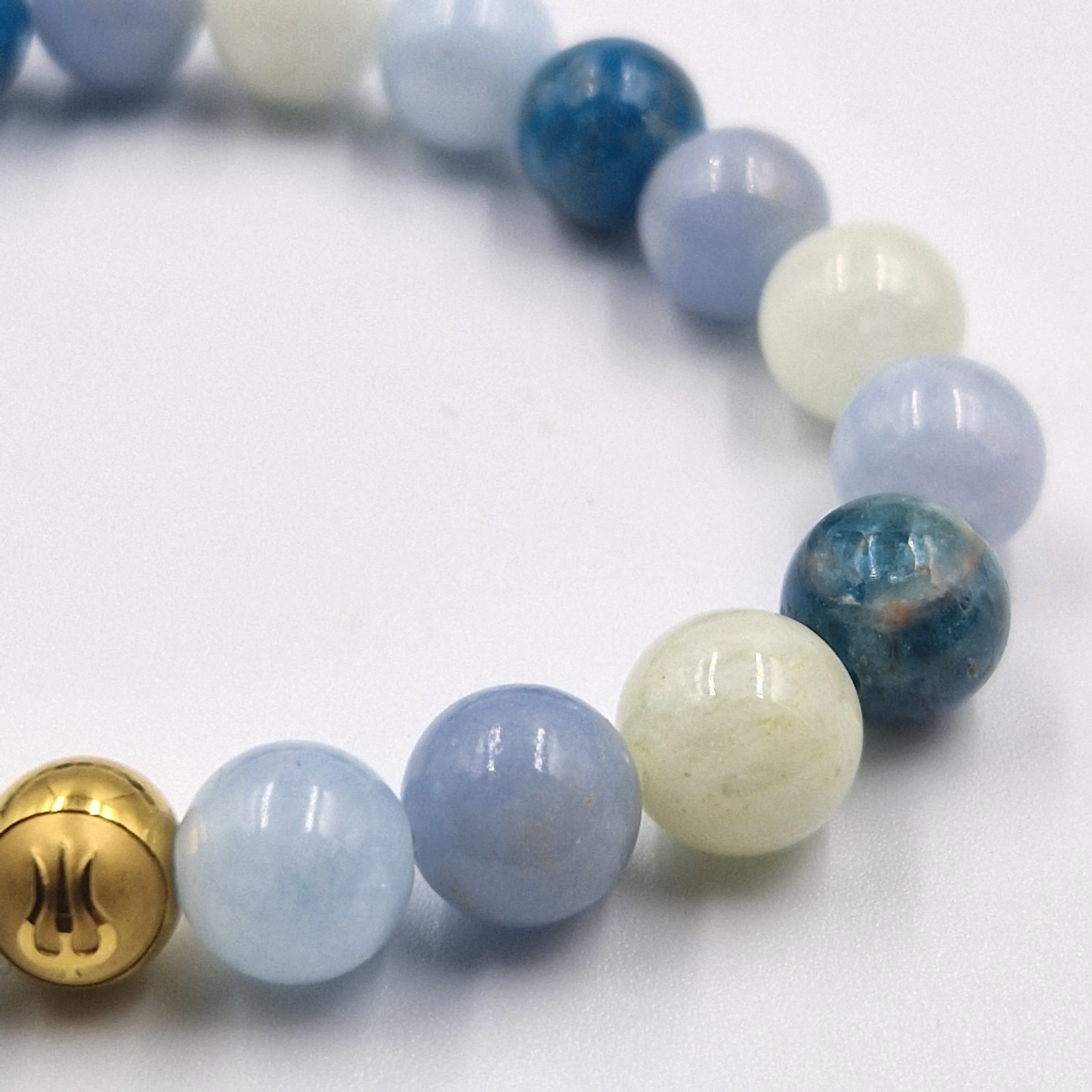 Bracelet CHAKRA GORGE en Aigue-marine, Apatite bleue, Angélite et Morganite - Image 2