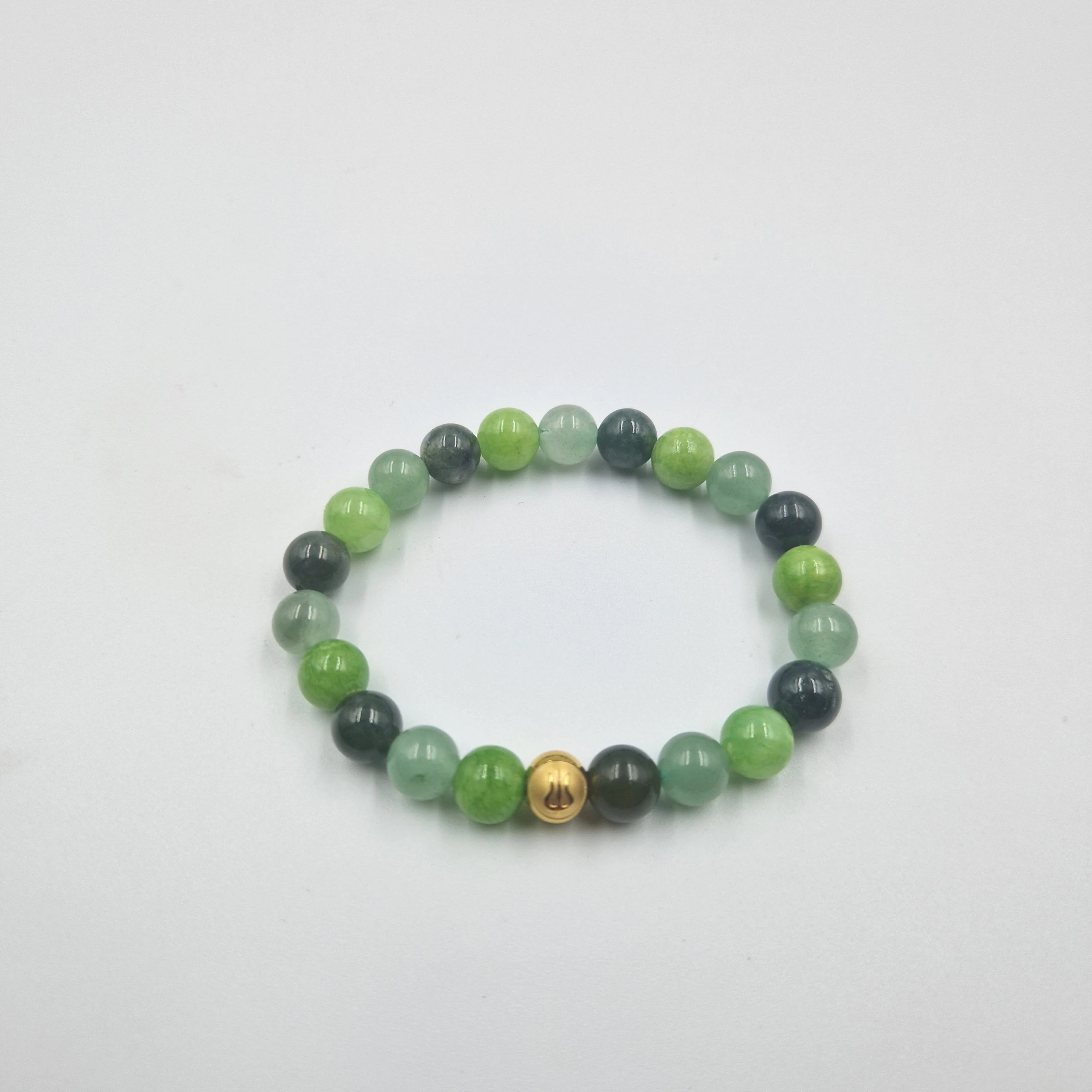 Bracelet CHANCE en Jade vert, Aventurine verte et Agate mousse - Image 3