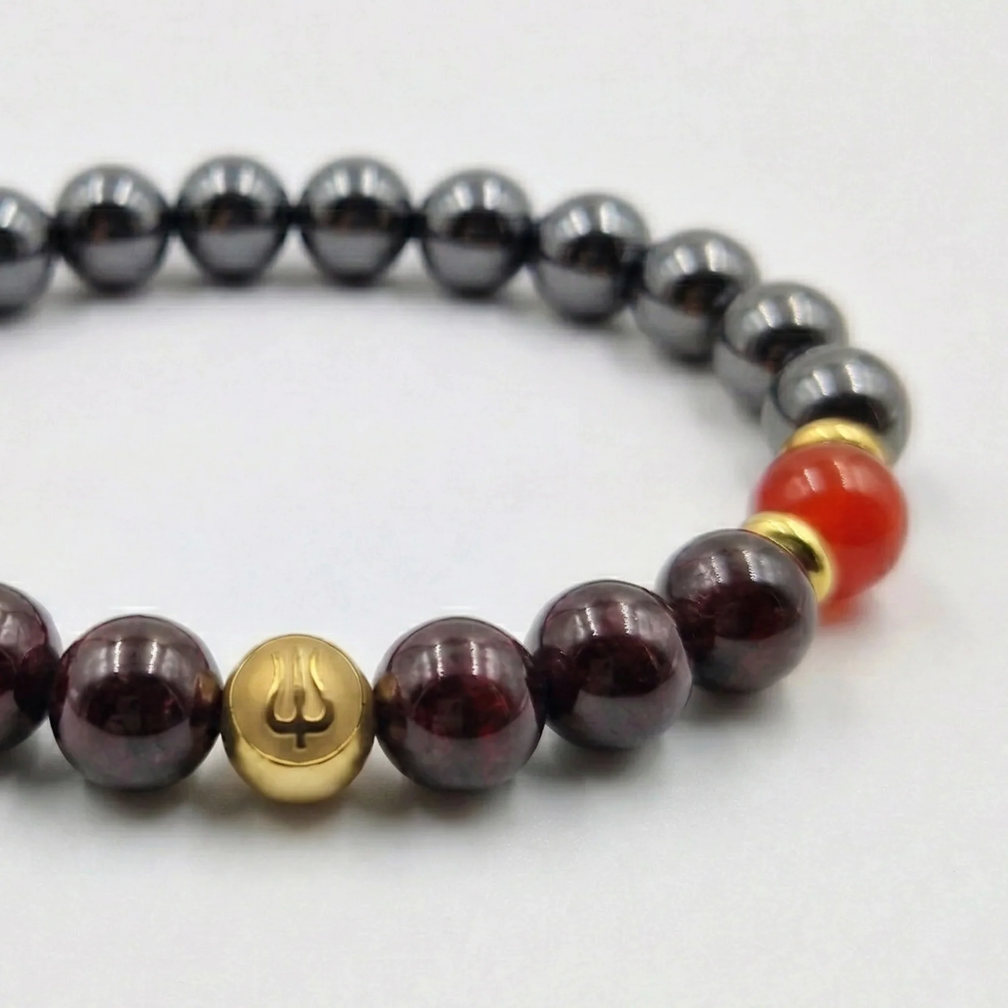 Bracelet CIRCULATION SANGUINE en Grenat, Hématite, Cornaline - Image 2