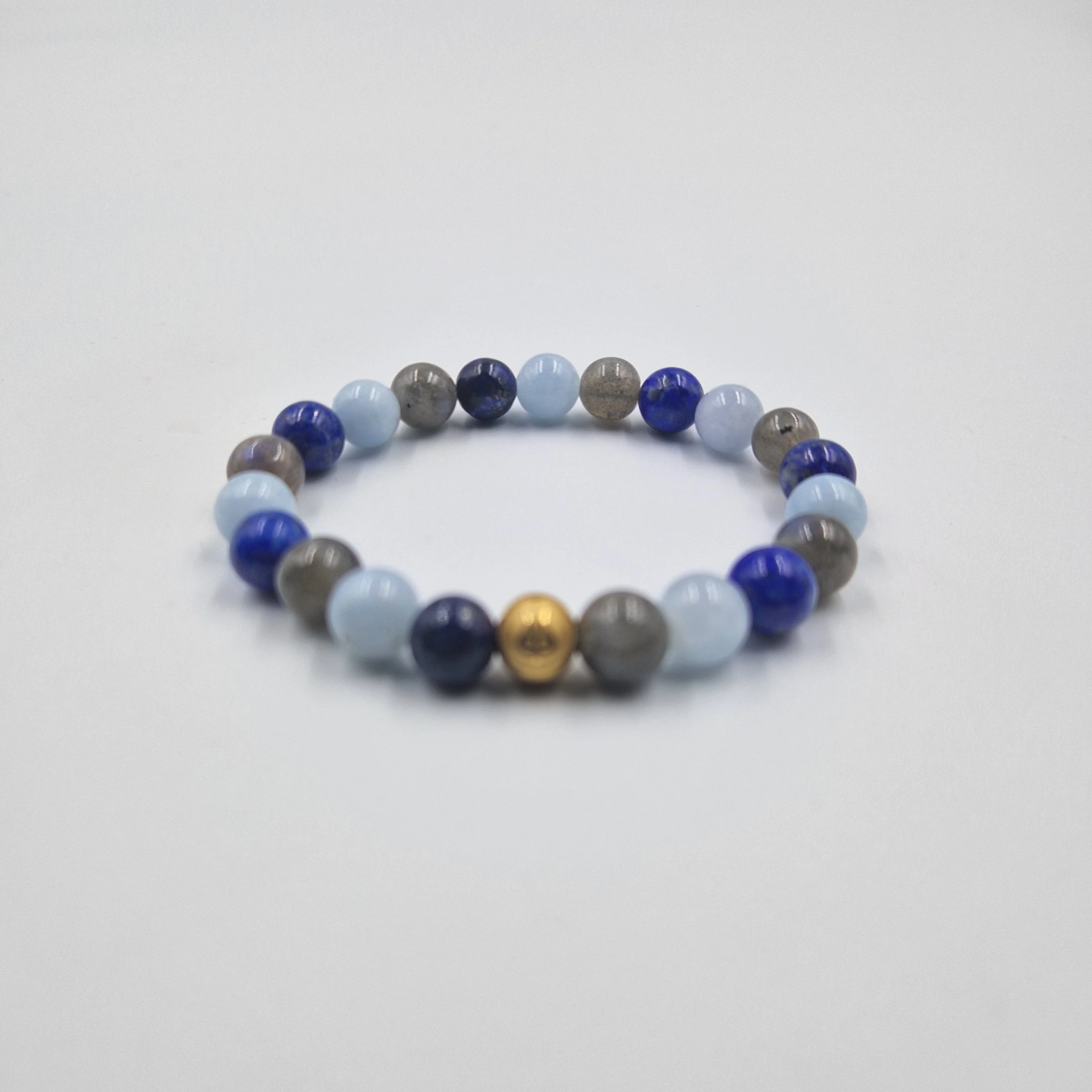 Bracelet CLAIRAUDIENCE en Lapis lazuli, Aigue-marine et Labradorite - Image 3