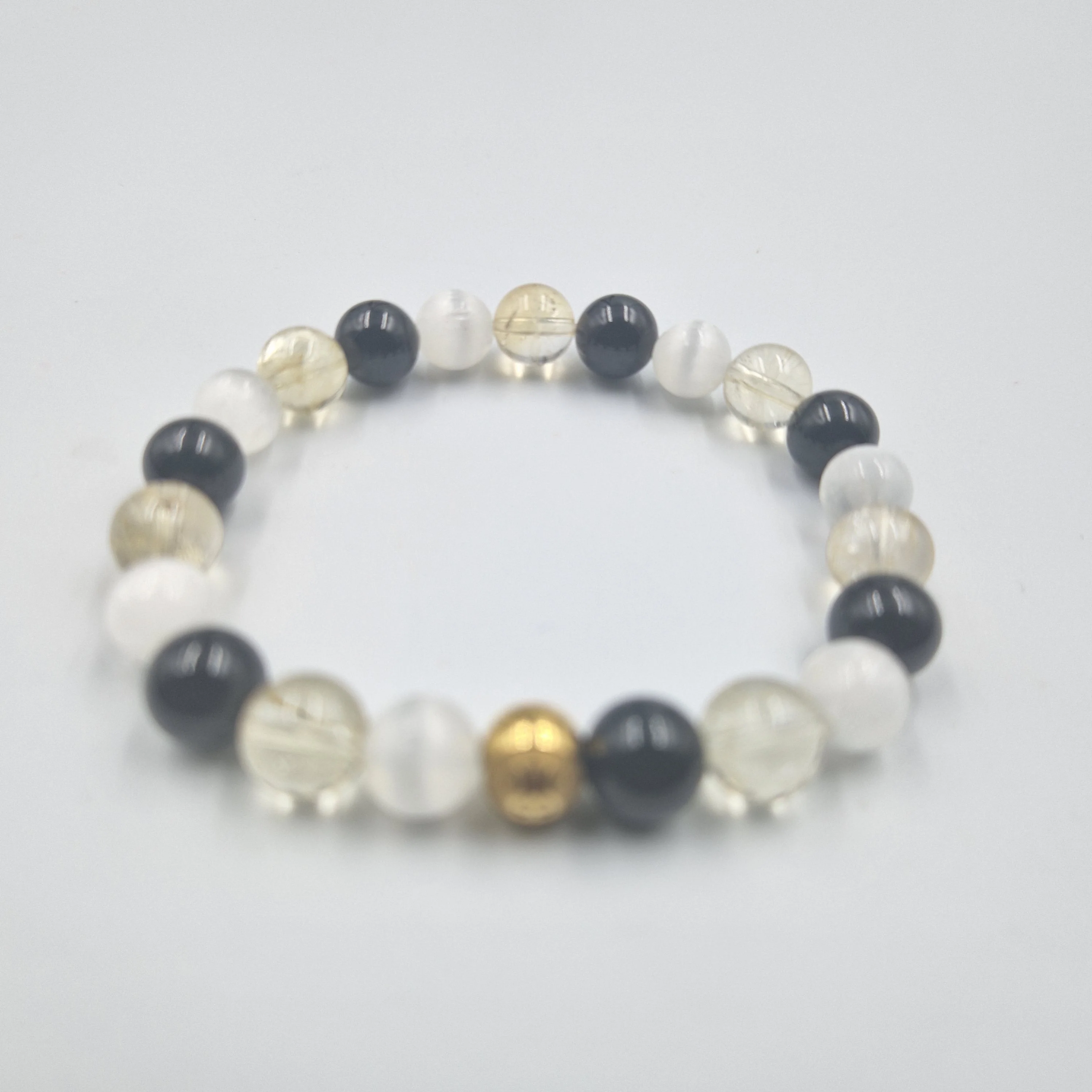 Bracelet DEPRESSION en Tourmaline noire, Citrine et Sélénite - Image 3