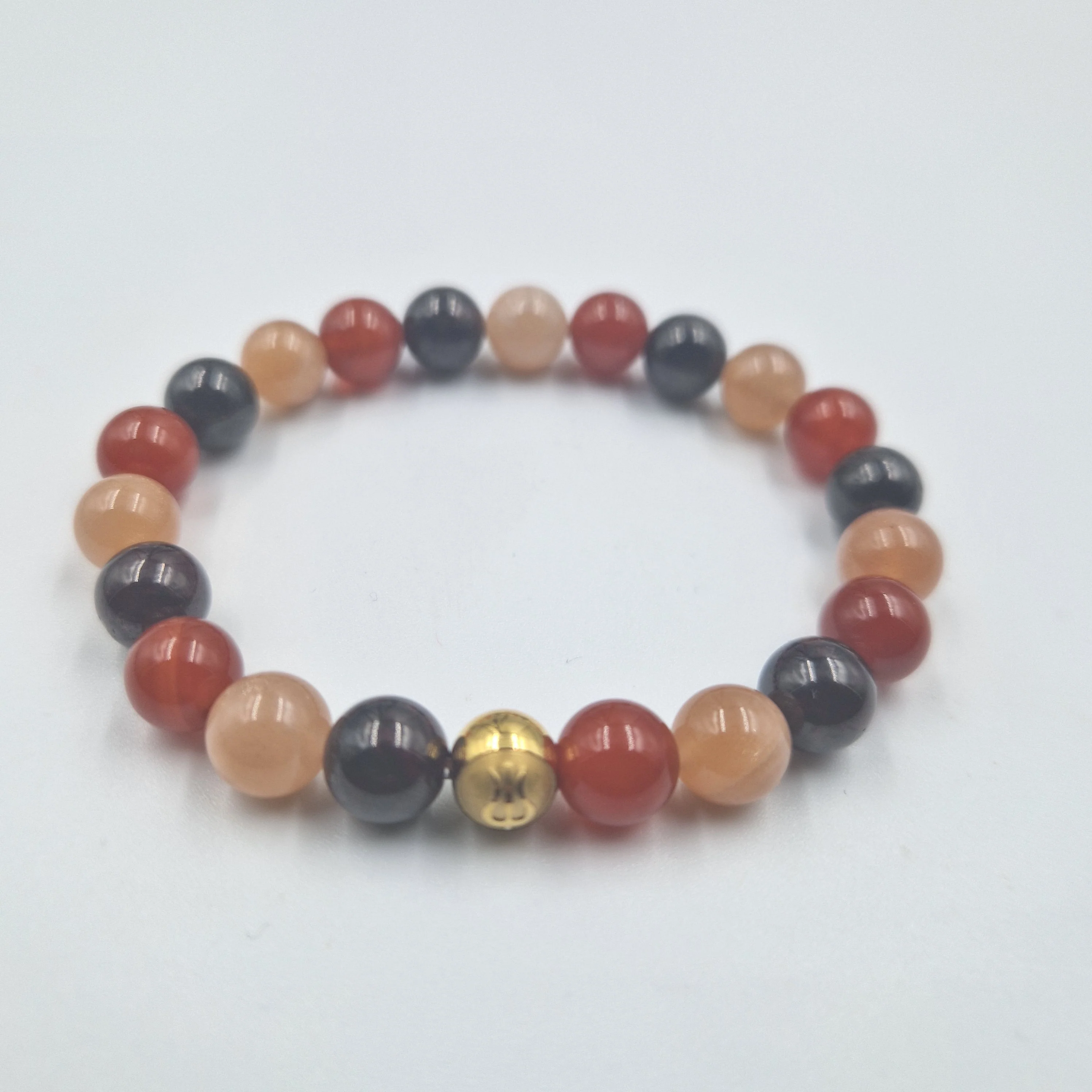 Bracelet DESIR en Cornaline, Pierre de soleil et Grenat